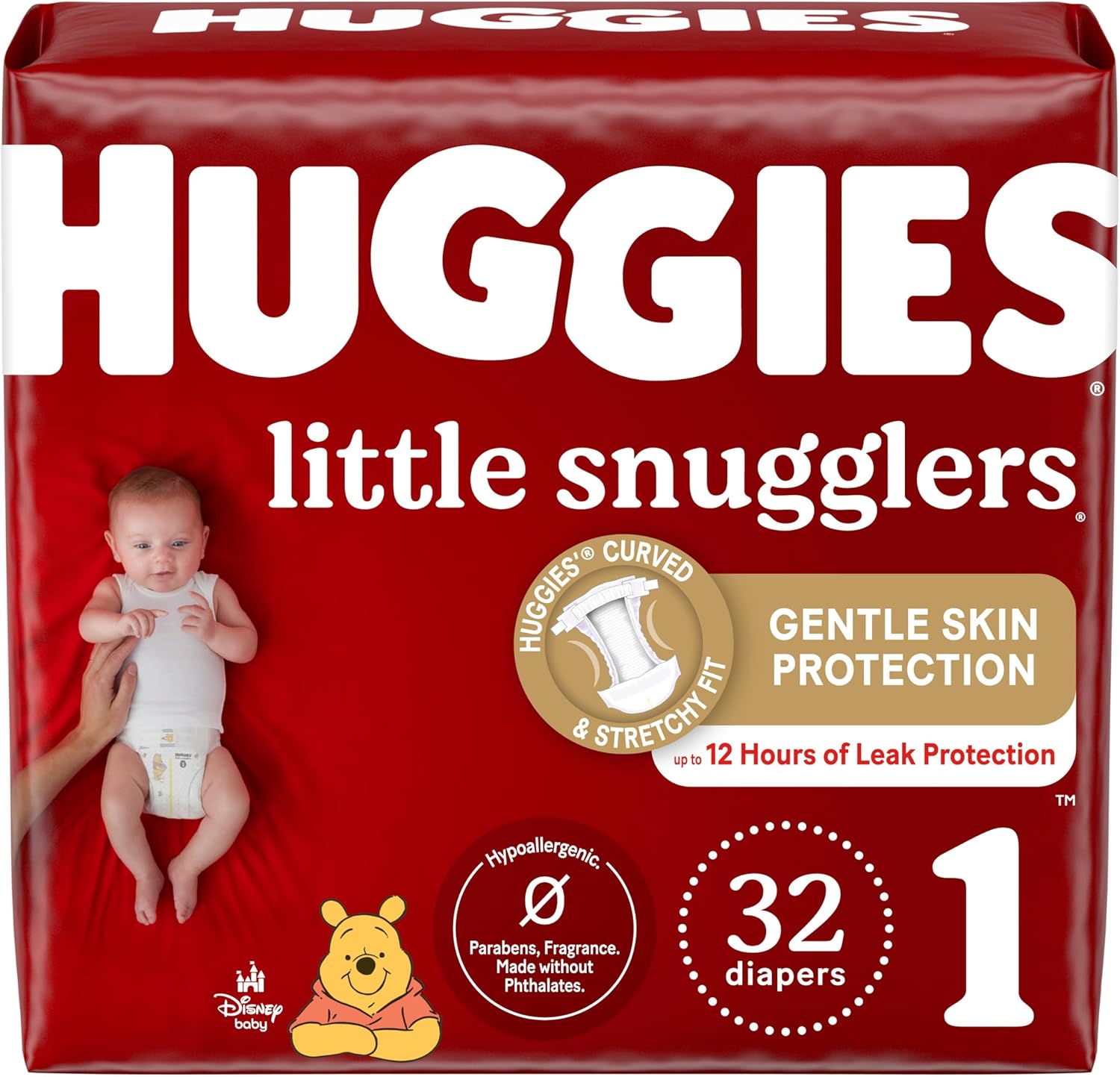 Huggies Size 1 Diapers, Little Snugglers Diapers, Size 1 (8-14 lbs), 198 Ct (6 packs of 33)