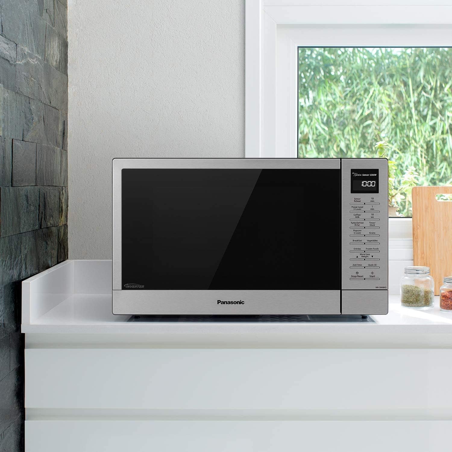Panasonic Microwave Oven NN-SN686S Stainless Steel Countertop/Built-In with Inverter Technology and Genius Sensor, 1.2 Cubic Foot, 1200W