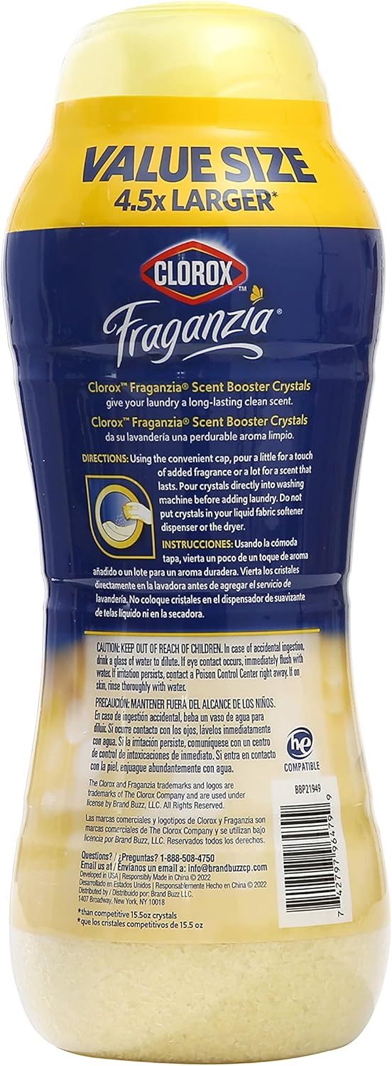 Clorox Fraganzia In-Wash Scent Booster Crystals in Ocean Scent, 18 Oz Twin Pack | Laundry Scent Booster Crystals | In-wash Scent Booster for Fresh Laundry in Ocean Scent 18 Ounce Twin Pack, 36oz
