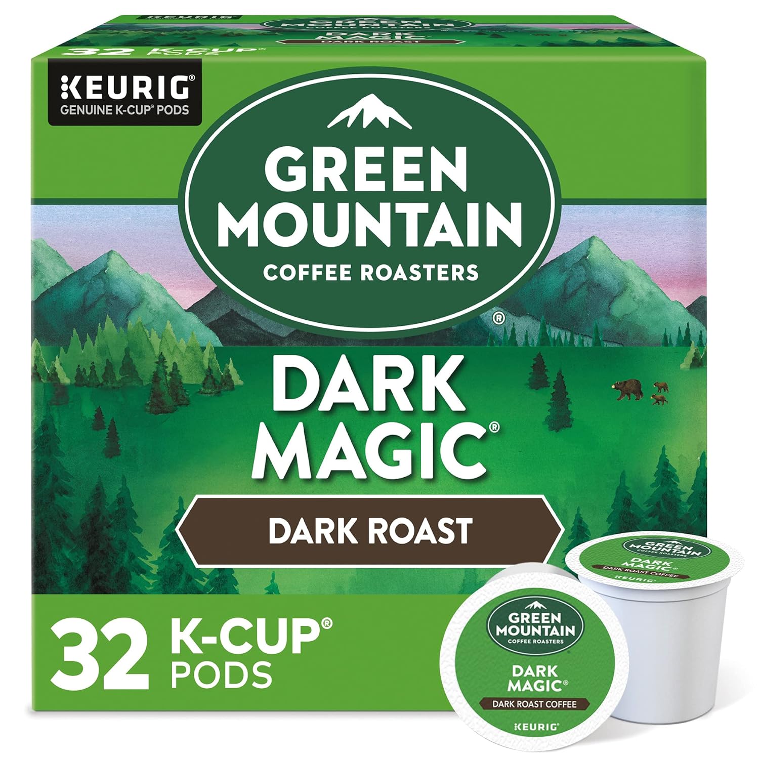 Green Mountain Coffee Roasters Dark Magic Keurig Single-Serve K-Cup Pods, Dark Roast Coffee, 72 Count (6 Packs of 12)