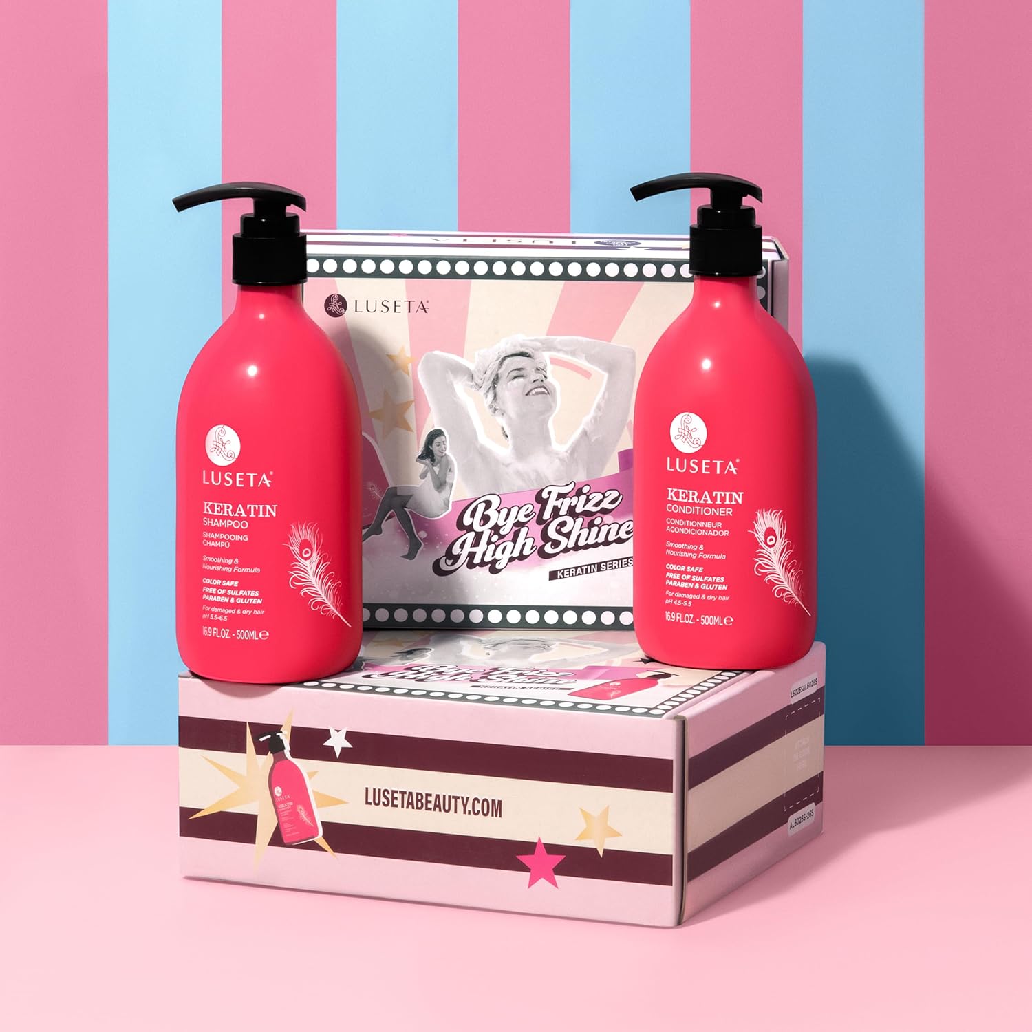 Luseta Biotin Shampoo and Conditioner for HairGrowth - Thickening Shampoo for Thinning Hair andHair Loss - Infused with Argan Oil to Repair DamagedDry Hair - Sulfate Free Paraben Free-2 x 16.9 fl oz