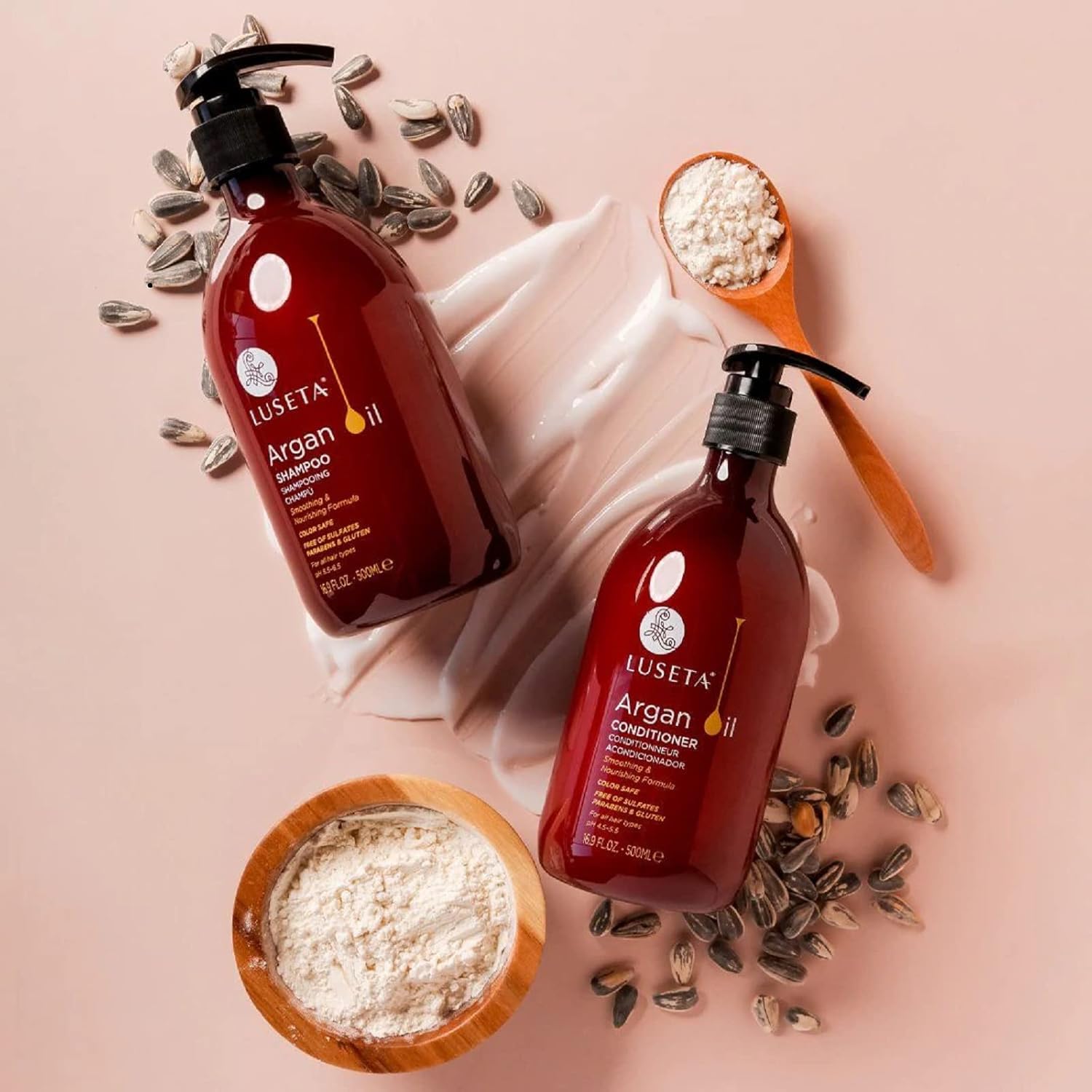 Luseta Biotin Shampoo and Conditioner for HairGrowth - Thickening Shampoo for Thinning Hair andHair Loss - Infused with Argan Oil to Repair DamagedDry Hair - Sulfate Free Paraben Free-2 x 16.9 fl oz