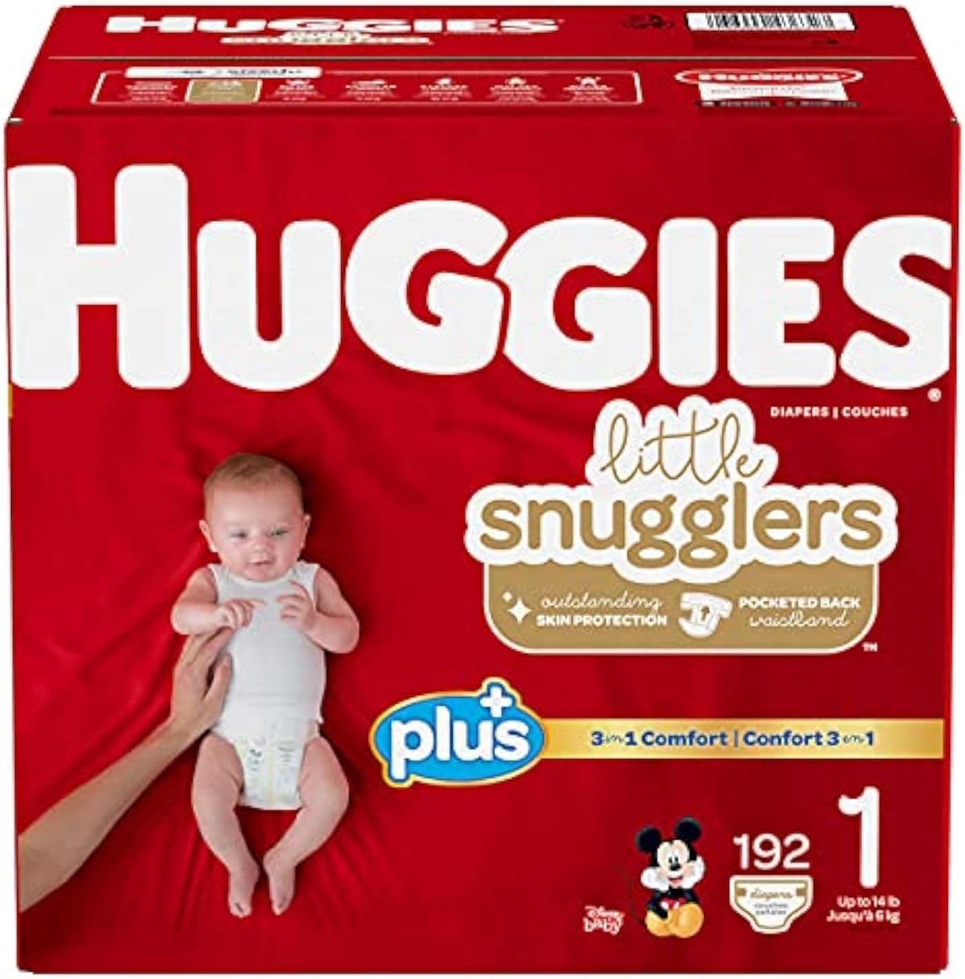 Huggies Size 1 Diapers, Little Snugglers Diapers, Size 1 (8-14 lbs), 198 Ct (6 packs of 33)