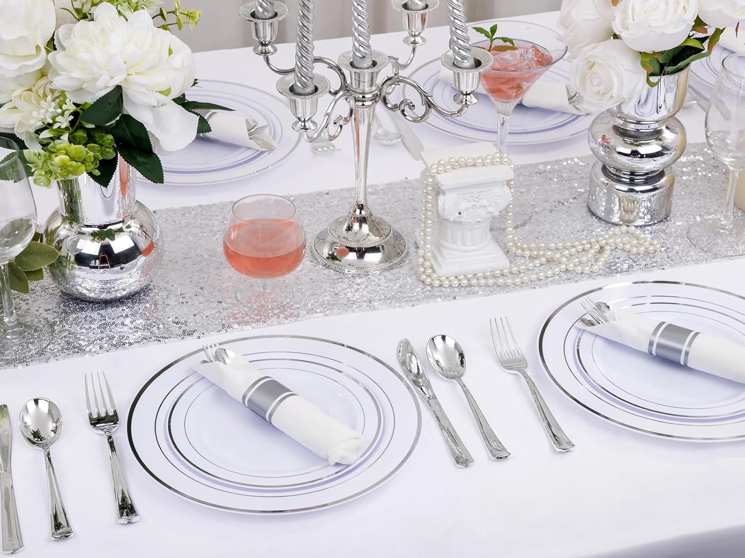 Supernal 60 Pack Pre Rolled Napkins with Gold Plastic Silverware, Premium Disposable Gold Wrapped Cutlery Set Includes: 60 Forks 60 Knives 60 Spoons 60 Napkin for Party