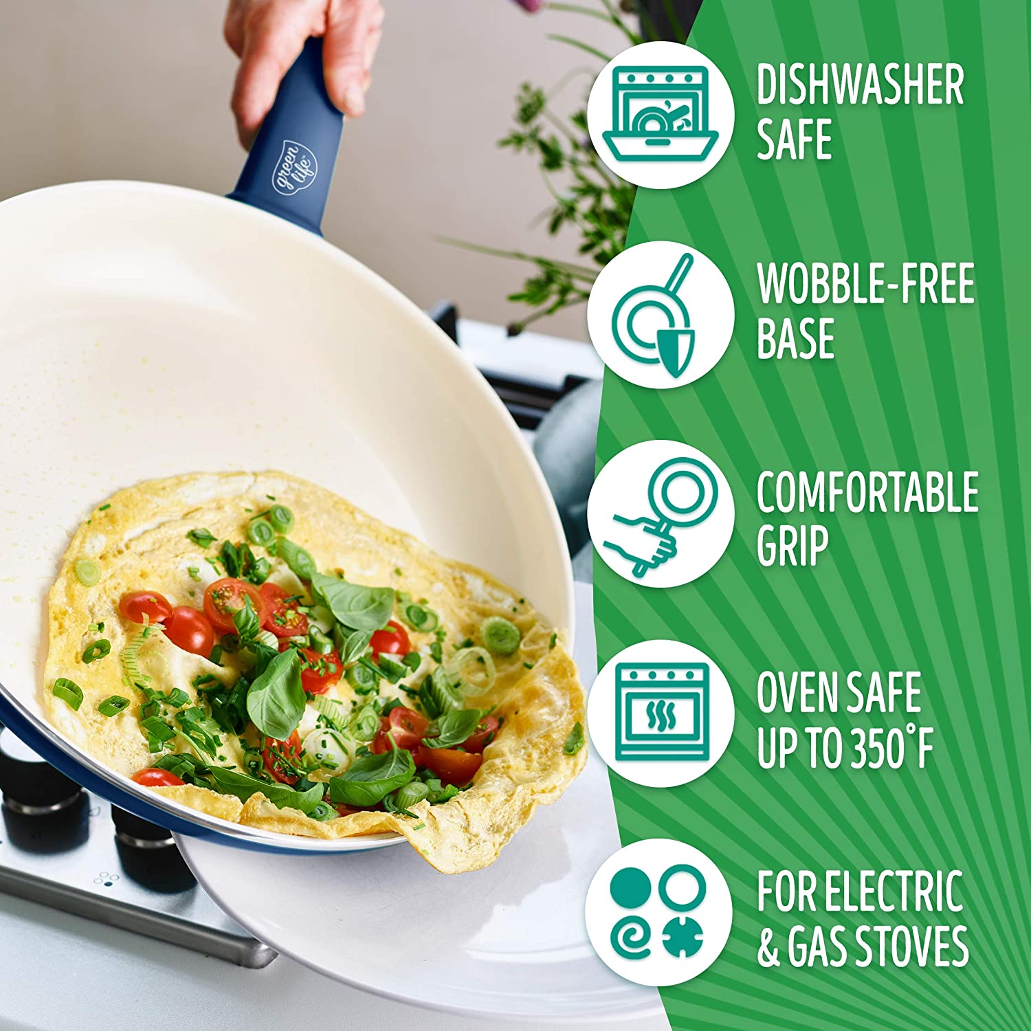 Ceramic non-stick 12-piece pan set