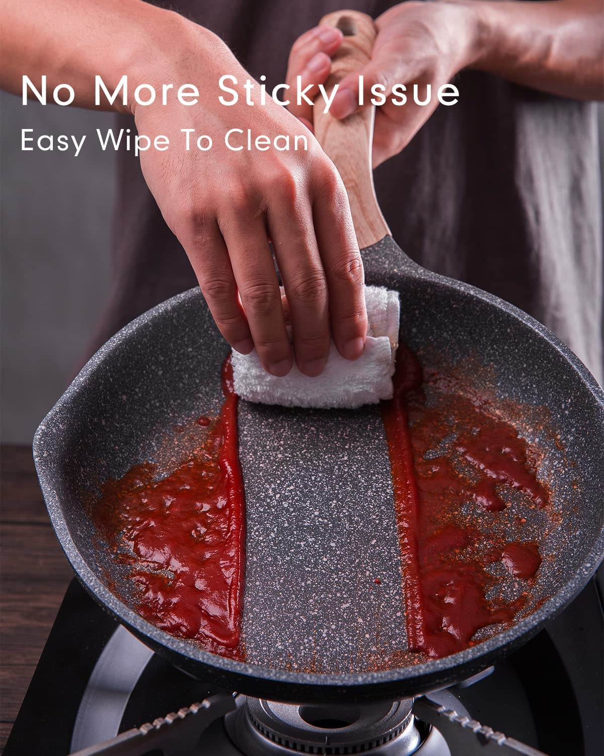 Pots and Pans Set Nonstick 20PCS, Granite Coating Cookware Sets Induction Compatible with Frying Pan, Saucepan, Saut Pan, Grill Pan, Cooking Pots, PFOA Free, (Grey, 20pcs Cookware Set)