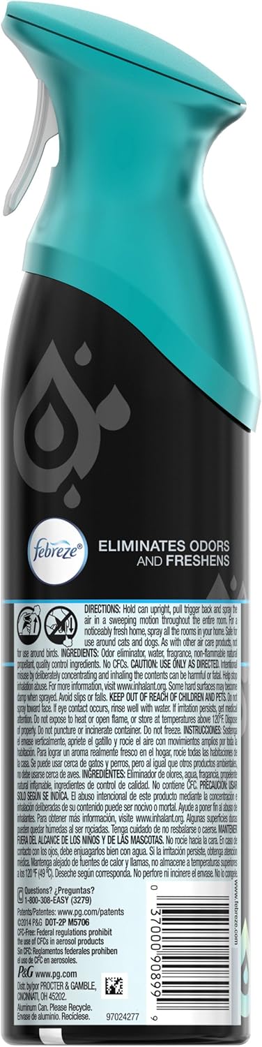 Febreze Unstopables Air Effects Odor-Fighting Air Freshener Fresh, 8.8 oz. Aerosol Can, Pack of 3