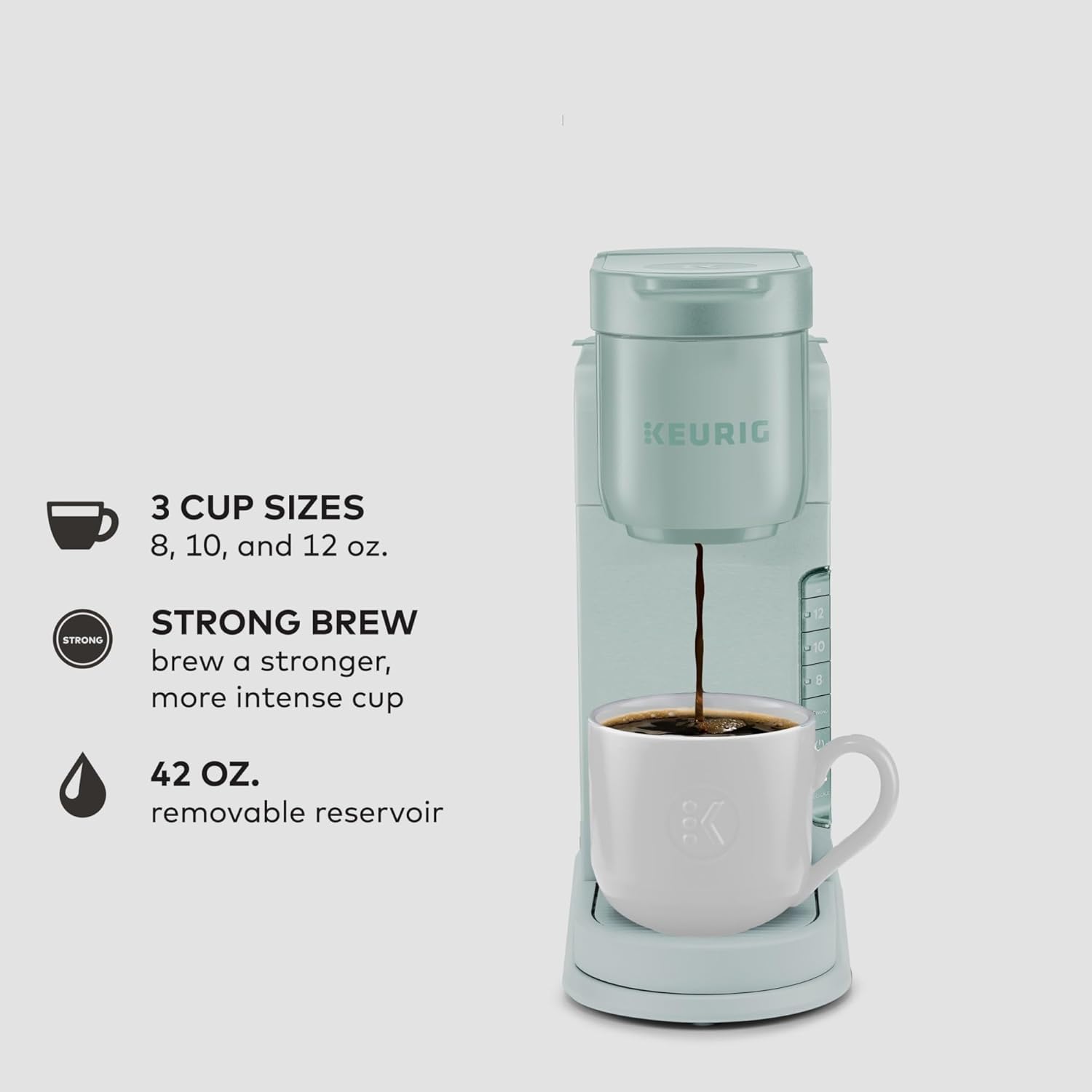 Keurig K-Express Single Serve K-Cup Pod Coffee Maker, 3 Brew Sizes, Strong Button Feature, 42oz Removable Reservoir, Black
