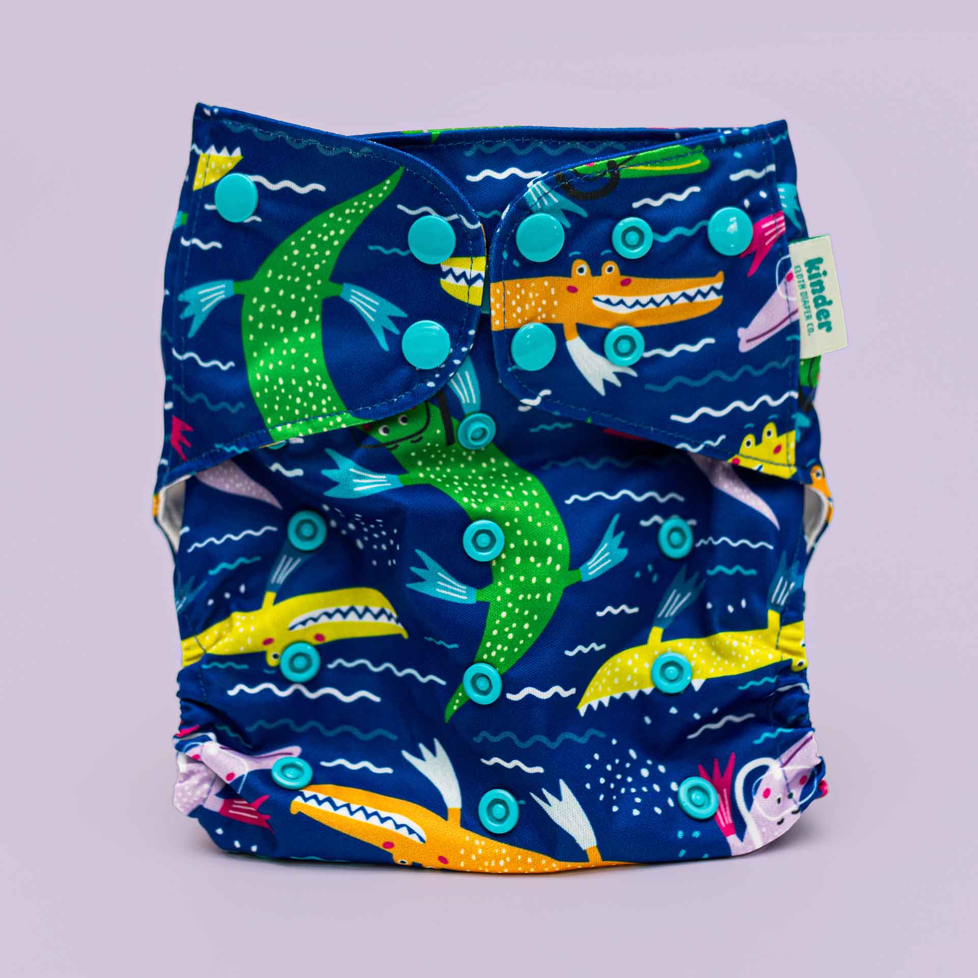 Kinder Cloth Diaper Co. Patterned Basics Pocket Cloth Diaper with Athletic Wicking Jersey