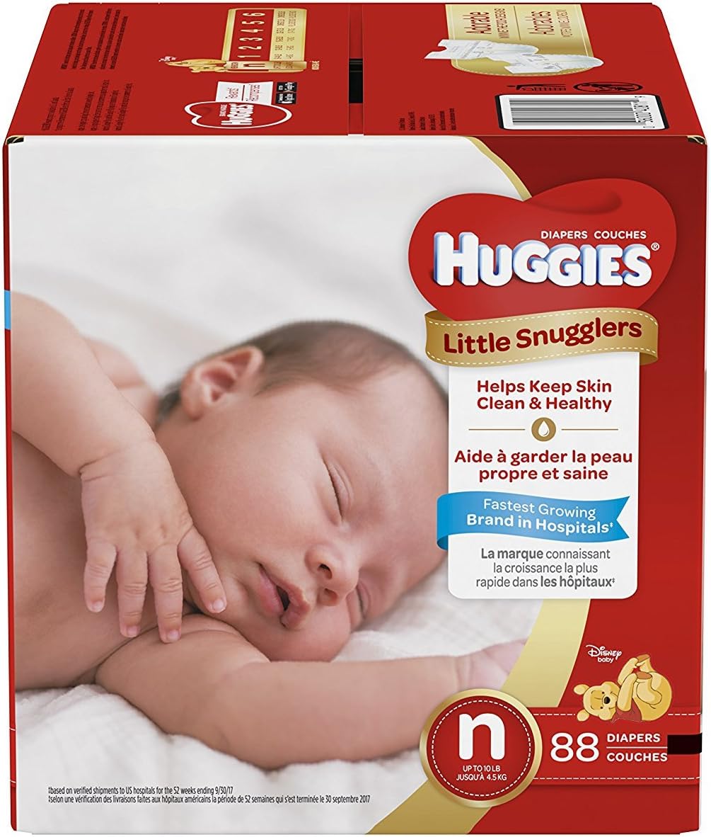 Huggies Size 1 Diapers, Little Snugglers Diapers, Size 1 (8-14 lbs), 198 Ct (6 packs of 33)