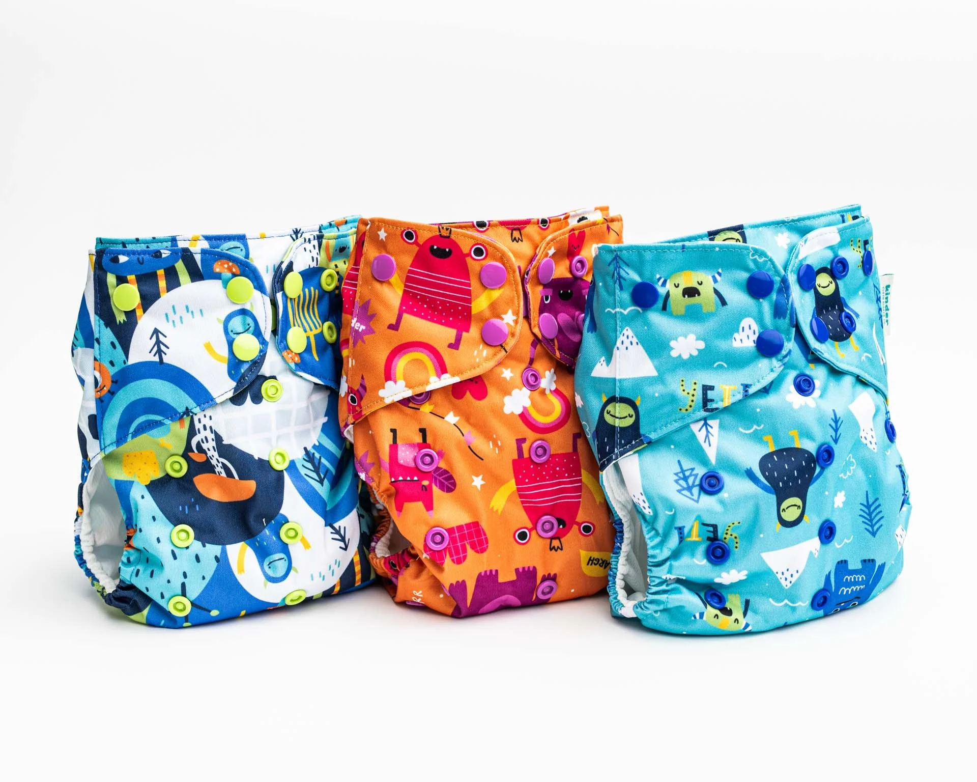 Kinder Cloth Diaper Co. Patterned Basics Pocket Cloth Diaper with Athletic Wicking Jersey