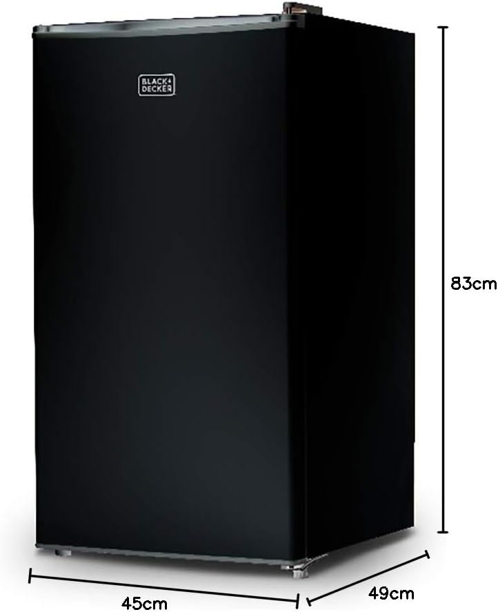 BLACK+DECKER BCRK17B Compact Refrigerator Energy Star Single Door Mini Fridge with Freezer, 1.7 Cubic Feet, Black
