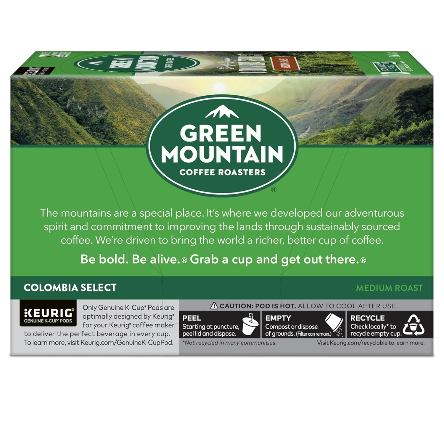 Green Mountain Coffee Roasters Half Caff Keurig Single-Serve K-Cup pods, Medium Roast Coffee, 72 Count (6 Packs of 12)