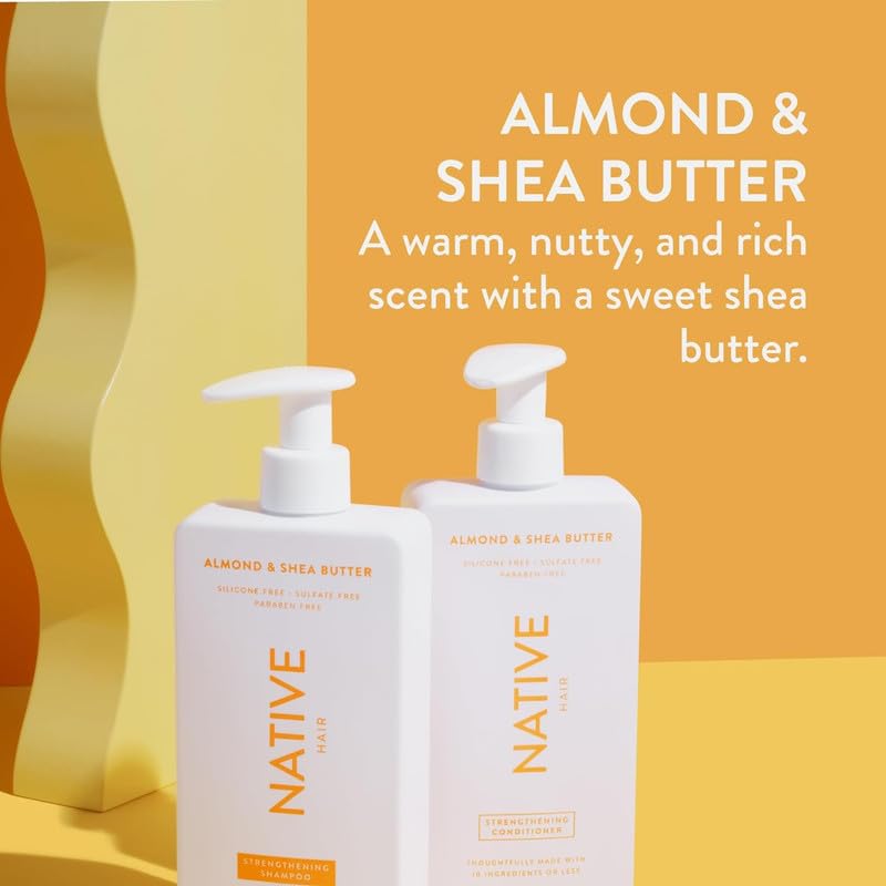 Native Shampoo and Conditioner Set | Sulfate Free, Paraben Free, Dye Free, with Naturally Derived Clean Ingredients| 16.5 oz (Coconut & Vanilla, Moisturizing), 2, 1.3 ounces