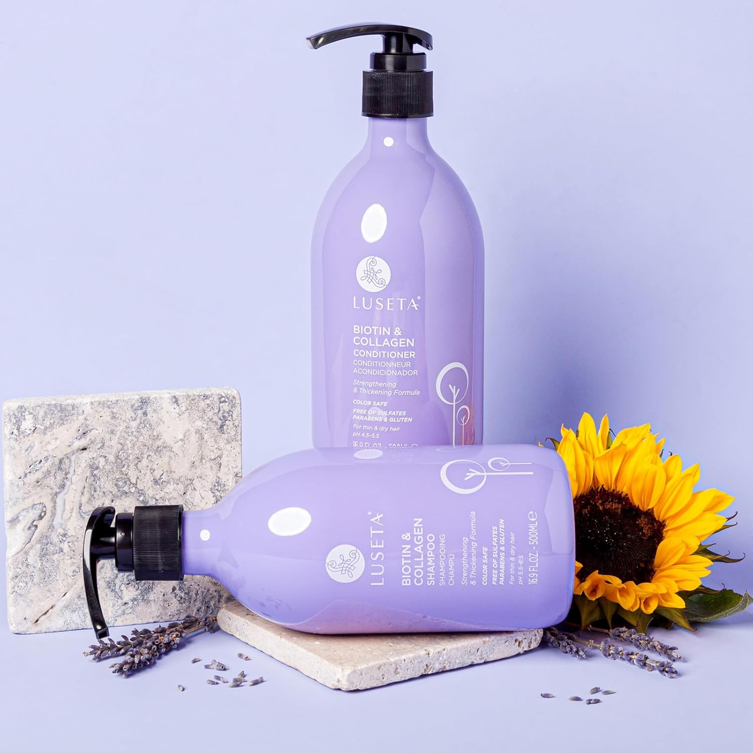 Luseta Biotin Shampoo and Conditioner for HairGrowth - Thickening Shampoo for Thinning Hair andHair Loss - Infused with Argan Oil to Repair DamagedDry Hair - Sulfate Free Paraben Free-2 x 16.9 fl oz