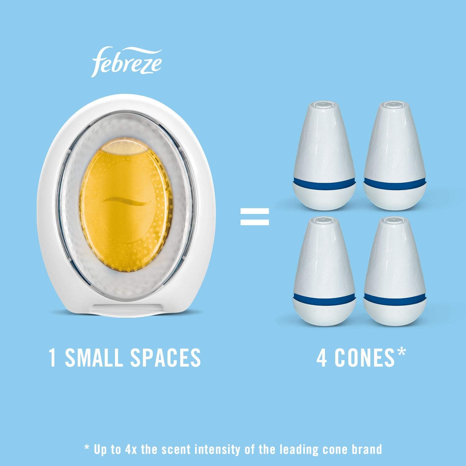 Febreze Small Spaces Air Freshener Linen & Sky, .25 fl. oz., Pack of 4