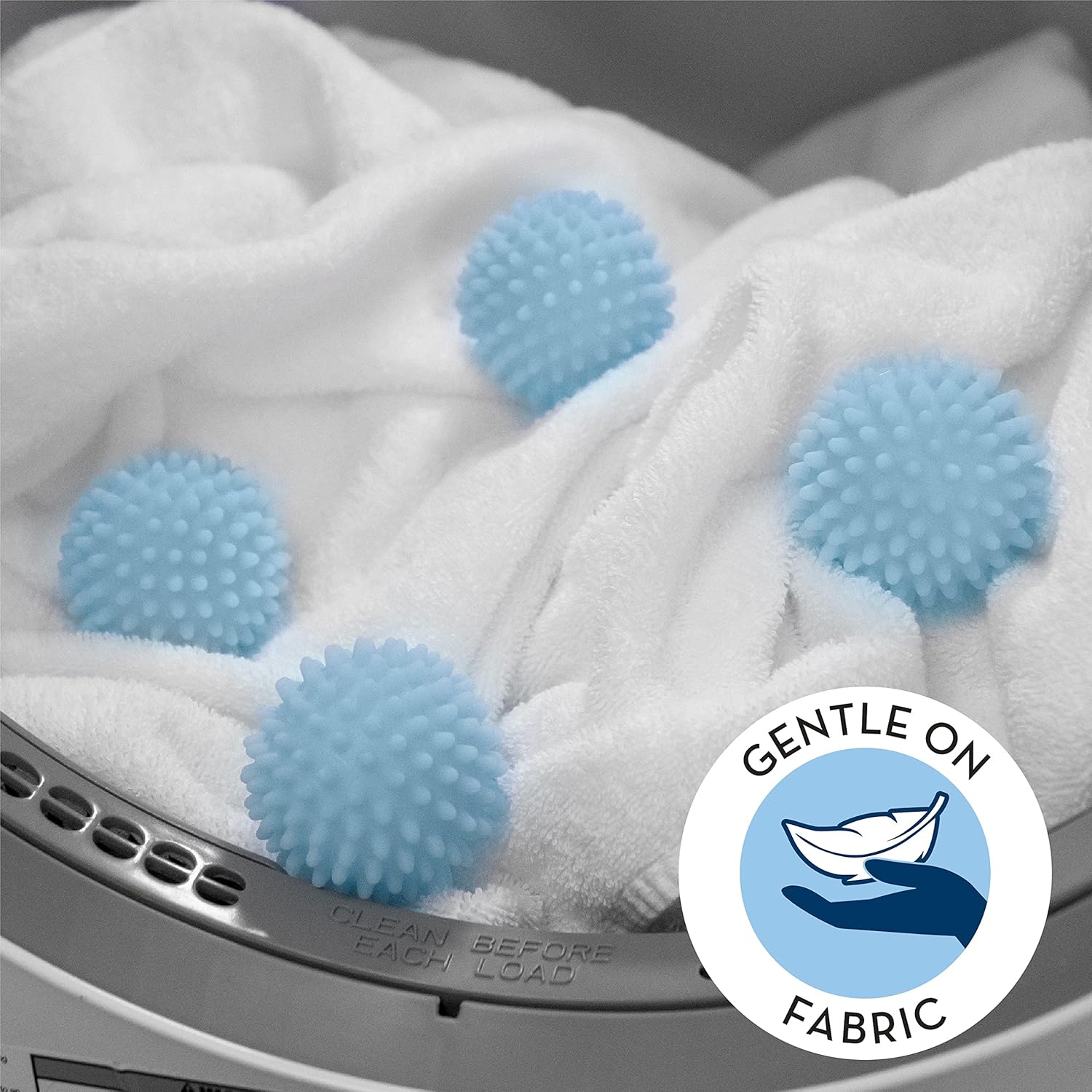 S&T INC. Reusable Dryer Balls, Fabric Softener for Laundry, Blue, 2.5 in, 6 Pack