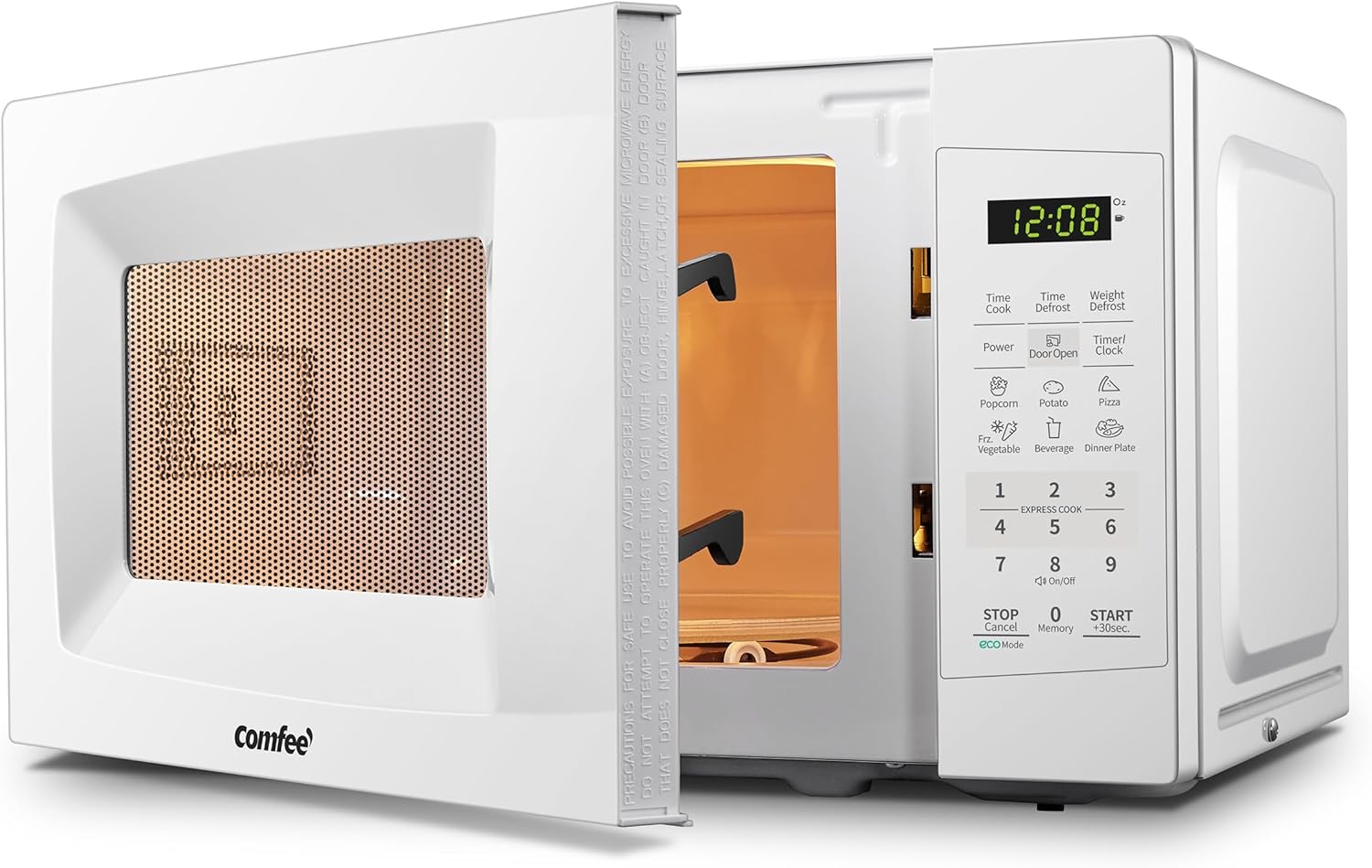 Comfee EM720CPL-PMB Countertop Microwave Oven with Sound On/Off, ECO Mode and Easy One-Touch Buttons, 0.7 Cu Ft, Black