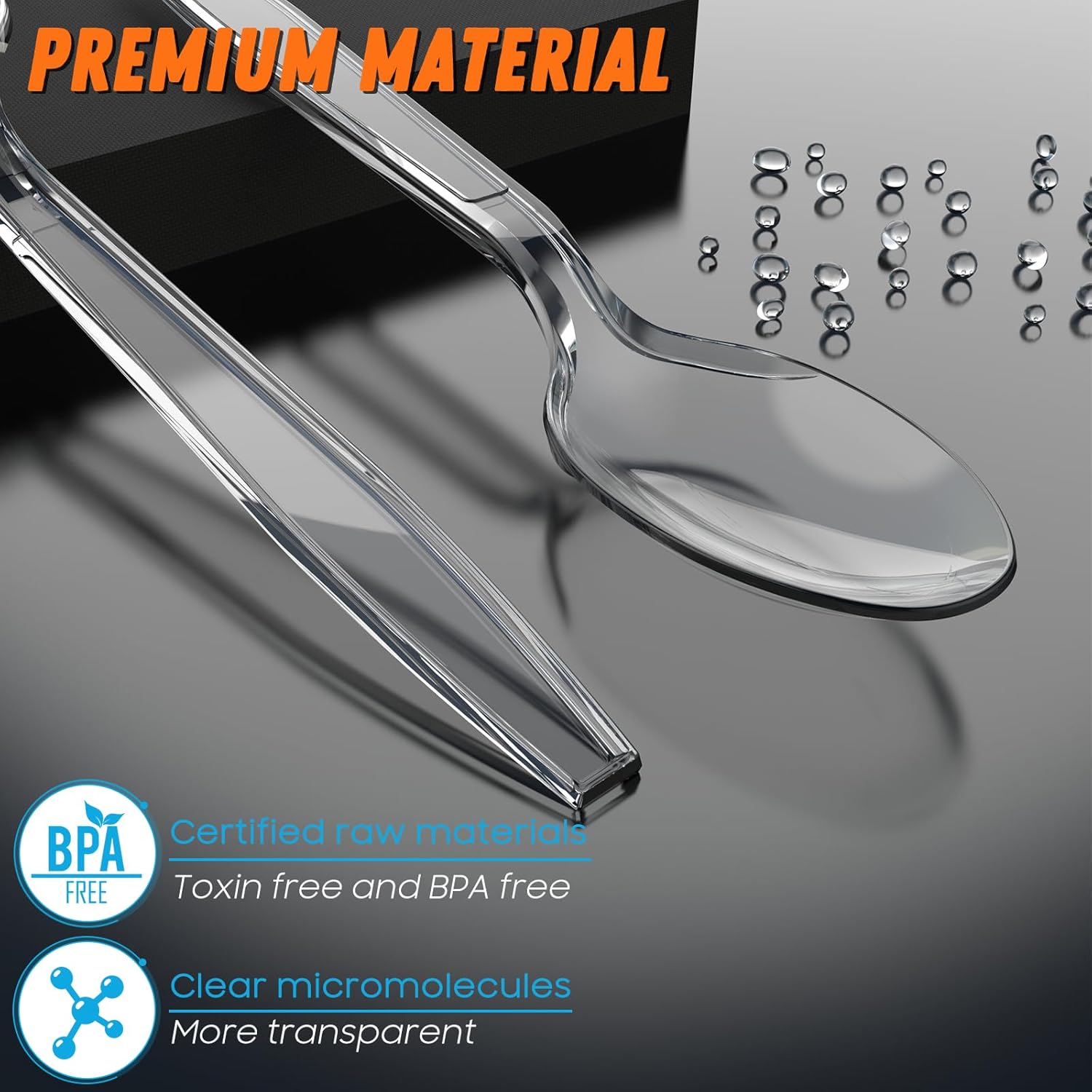 360 Count Plastic Silver Ware Heavy Duty, 120 Forks, 120 Spoons, 120 Knives, Heat Resistant & BPA Free Disposable SilverWare, Disposable Cutlery set, Premium Clear Utencils for Party Supply