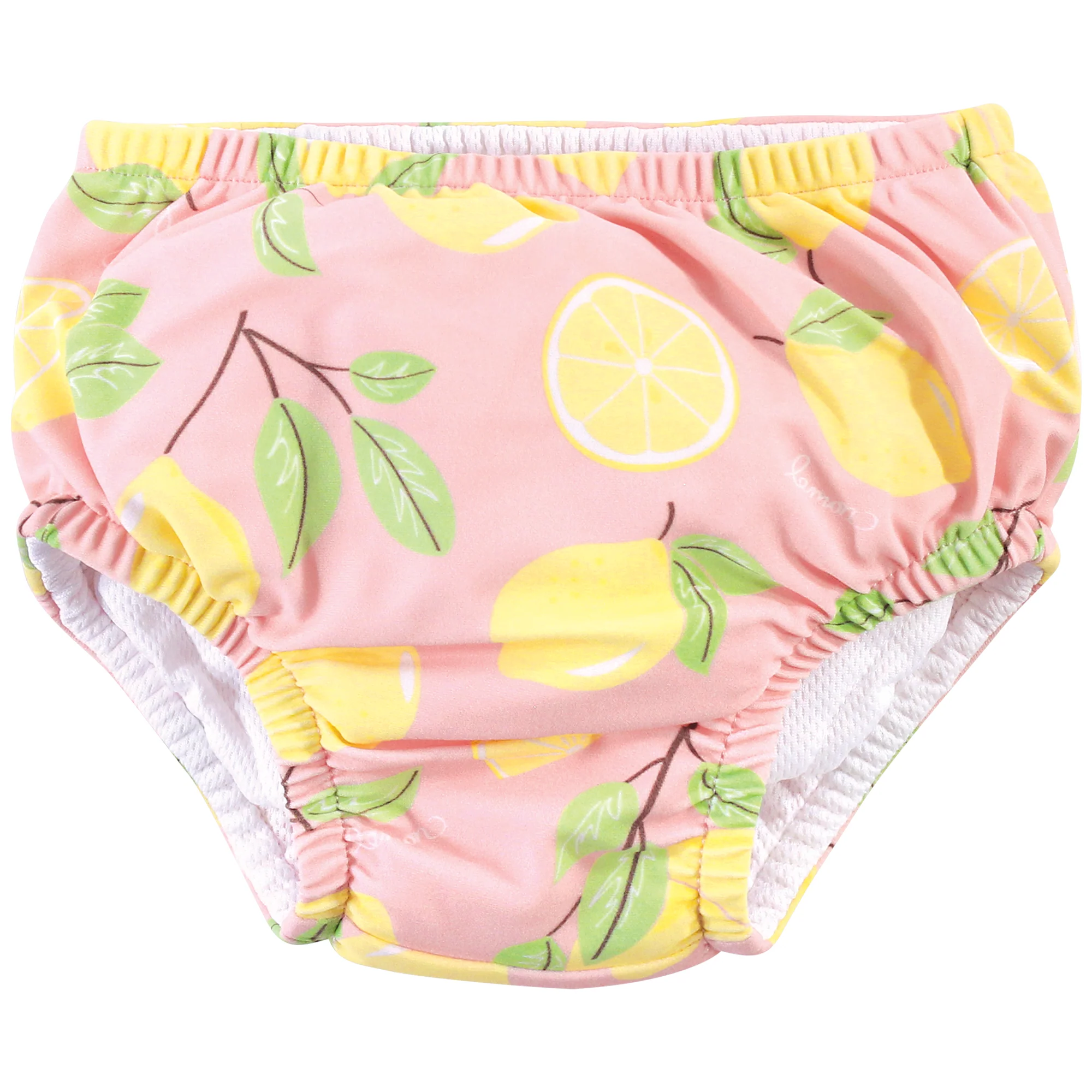 Hudson Baby Infant and Toddler Girl Swim Diapers, Pink Lemons