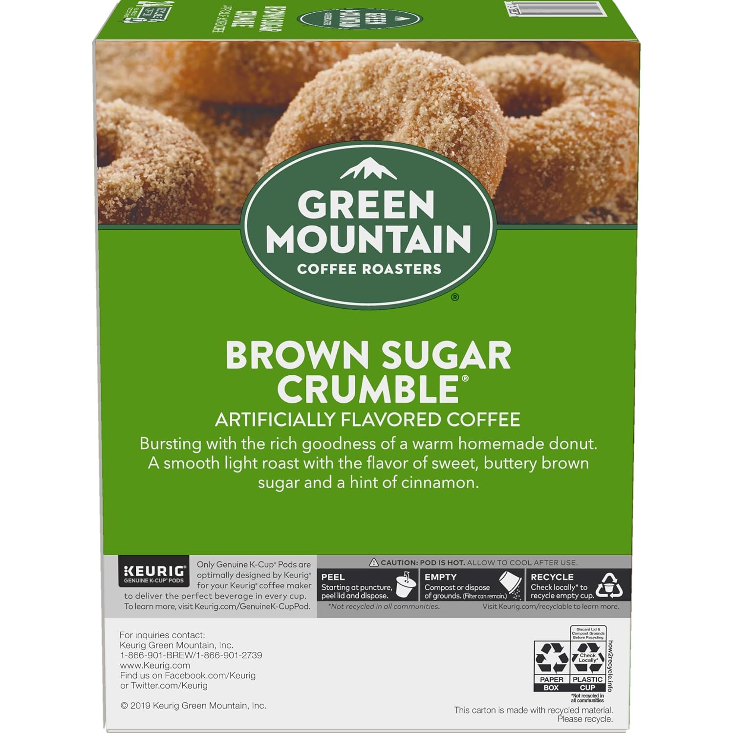 Green Mountain Coffee Roasters Caramel Vanilla Cream Keurig Single-Serve K-Cup pods, Light Roast Coffee, 72 Count (6 Packs of 12)
