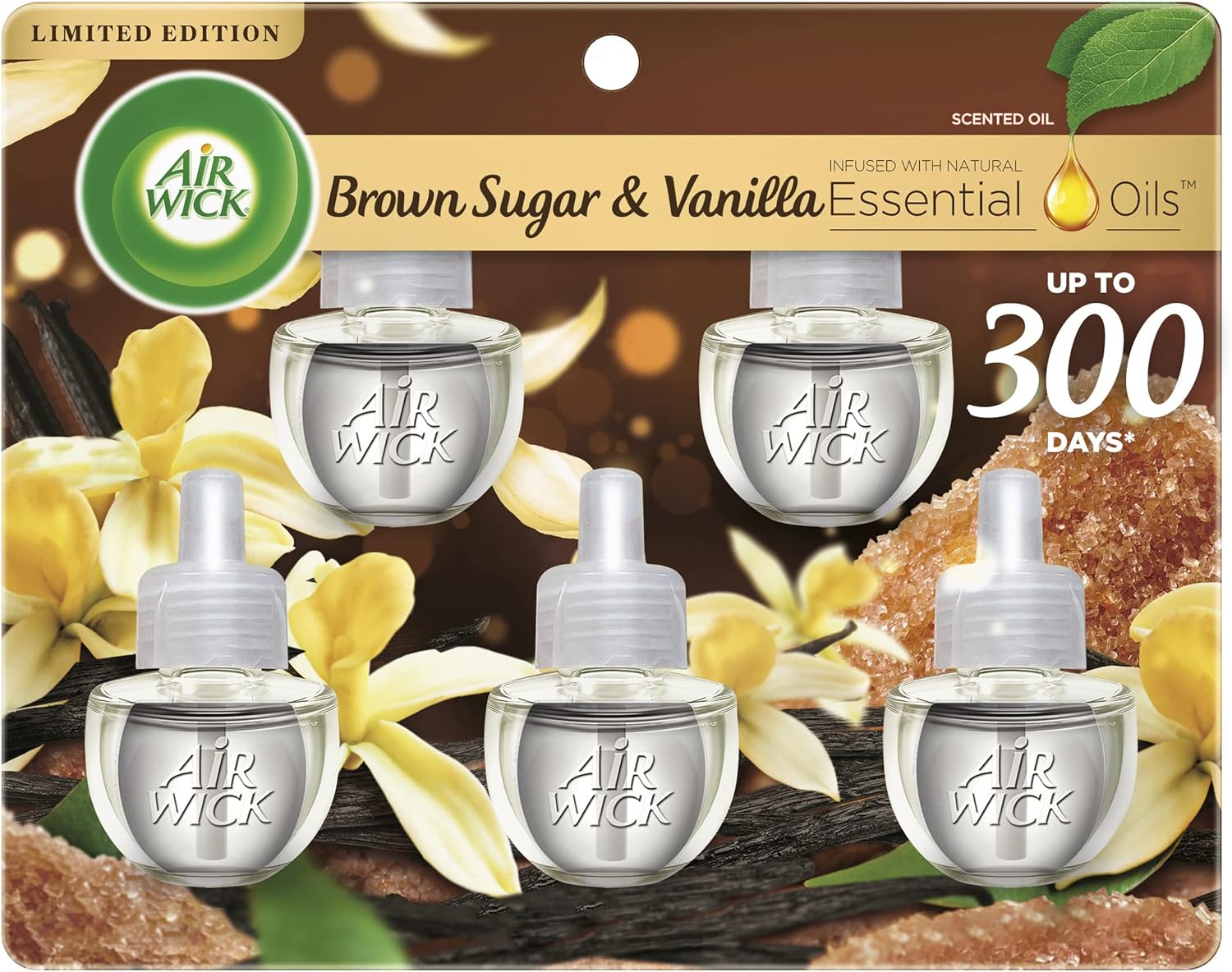 Air Wick Plug in Scented Oil Refill, 5 ct, Pumpkin Spice, Air Freshener, Essential Oils, Fall Scent, Fall Decor