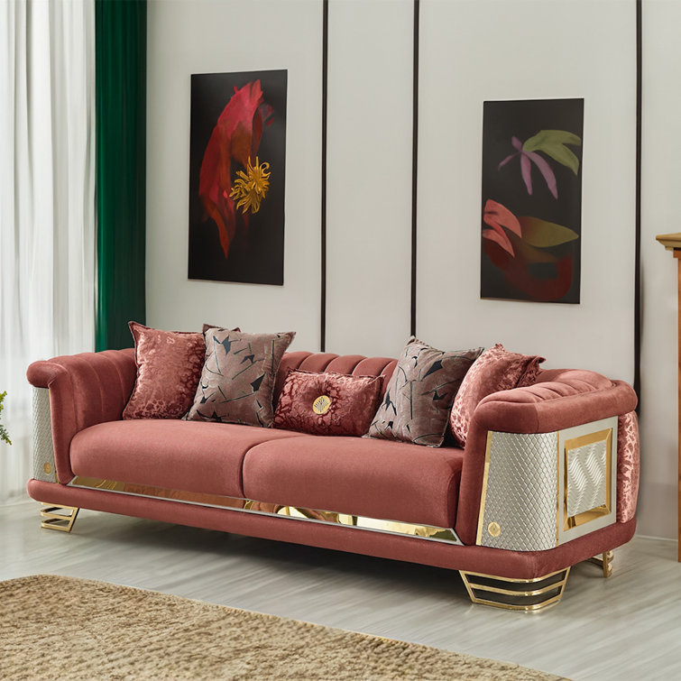 Ratni 4 - Piece Velvet Living Room Set