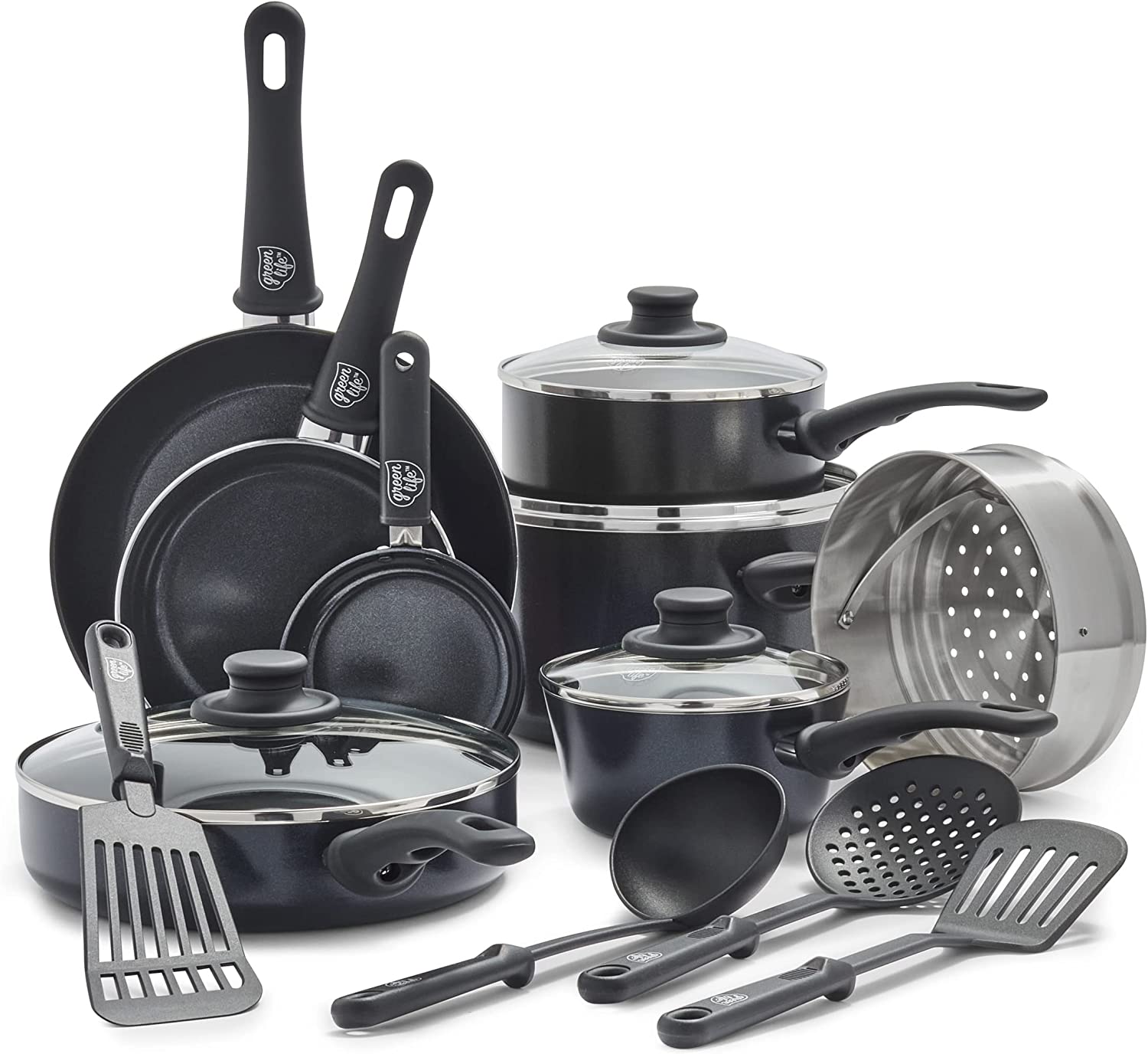 Ceramic non-stick 12-piece pan set