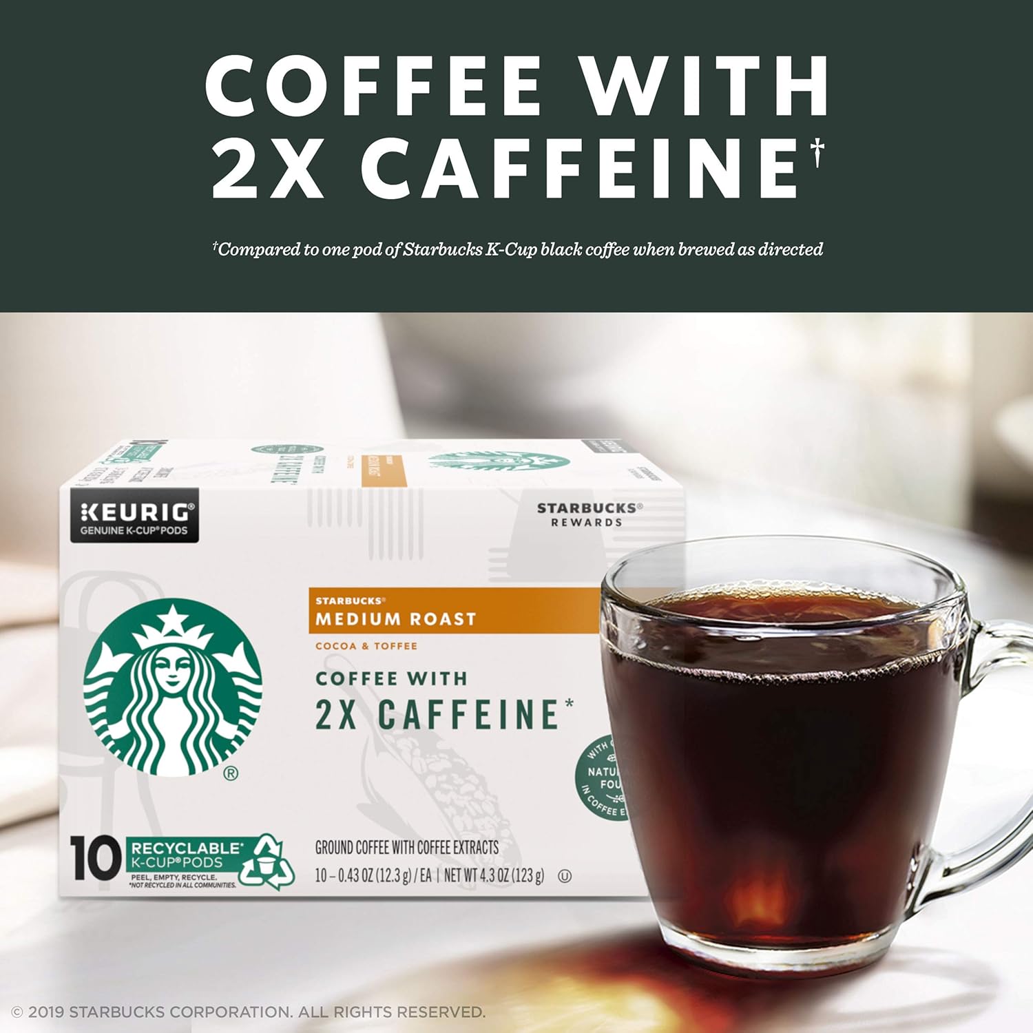 Starbucks K-Cup Coffee Pods, Medium Roast Coffee, Pike Place Roast for Keurig Brewers, 100% Arabica, 4 boxes (96 pods total)