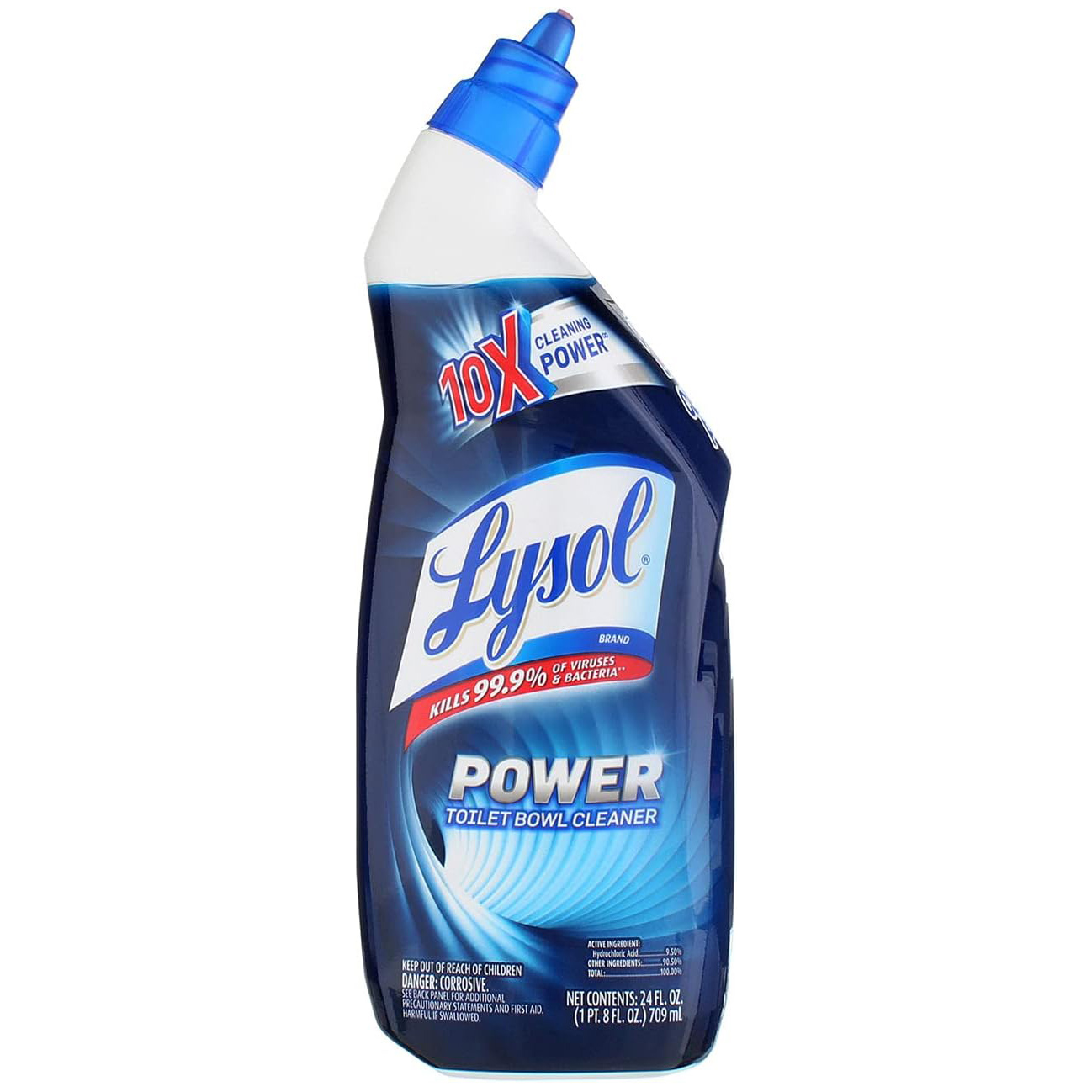 Lysol Power Toilet Bowl Cleaner Gel, For Cleaning and Disinfecting, Stain Removal, 24oz ,9 Ct , (Packaging May Vary)