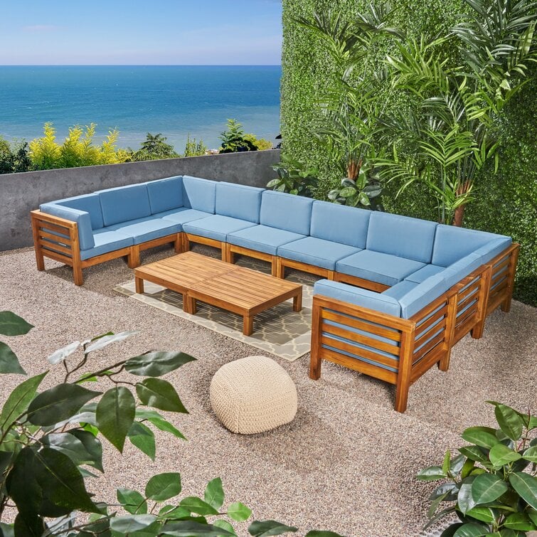 Patson Solid Wood 8 - Person Seating Group with Cushions