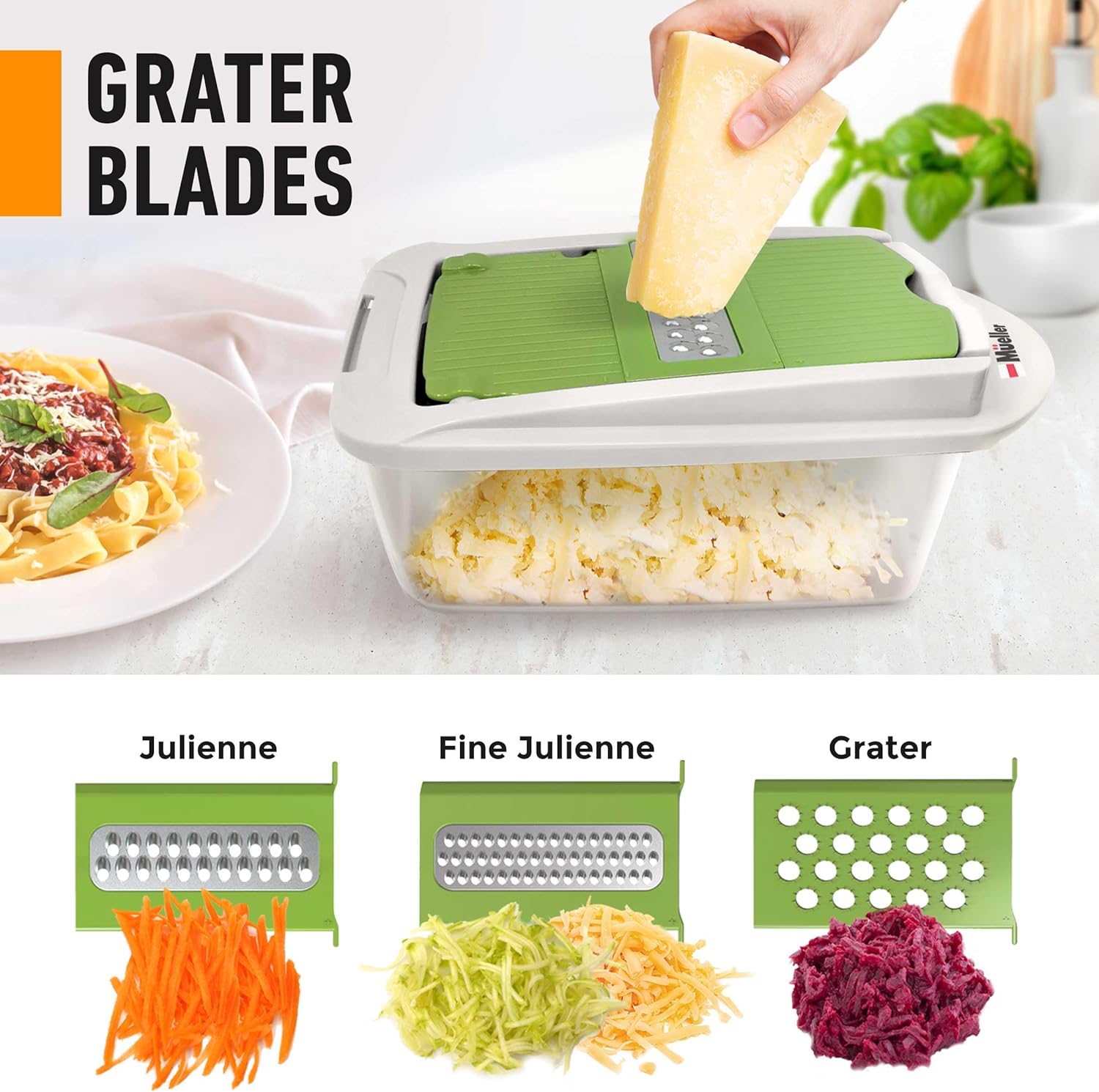 Mueller Pro-Series 10-in-1, 8 Blade Vegetable Chopper, Onion Mincer, Cutter, Dicer, Egg Slicer with Container, French Fry Cutter, Potato Slicer, Home Essentials & Kitchen Gadgets, Salad Chopper