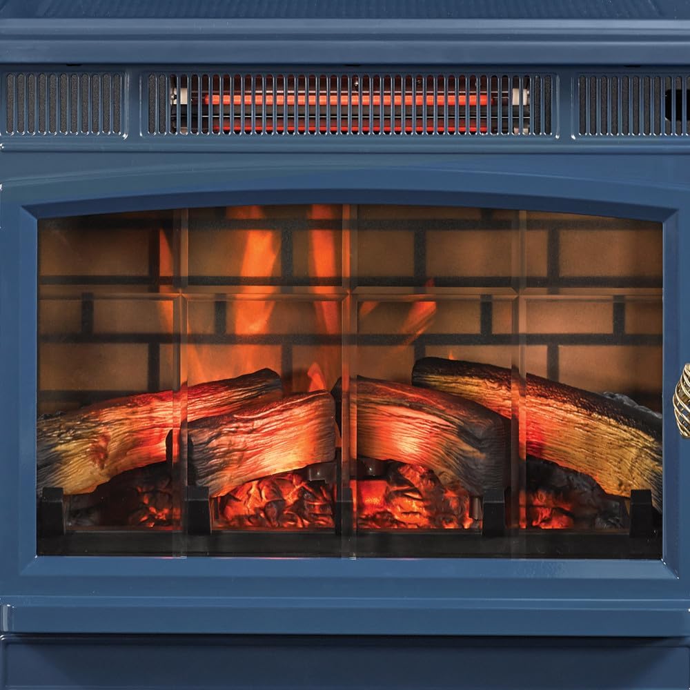 duraflame Freestanding Electric Fireplace Stove Heater with 3D Flame Effect for 1,000 Sq. Ft. Room, Black