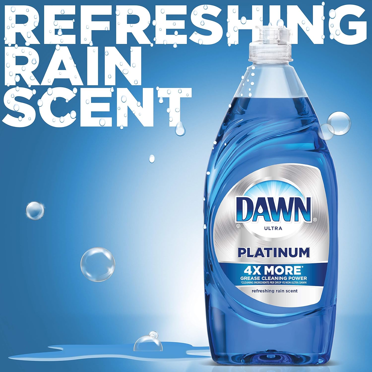 Dawn Platinum Dishwashing Liquid Dish Soap, Refreshing Rain Scent, 32.7 fl oz