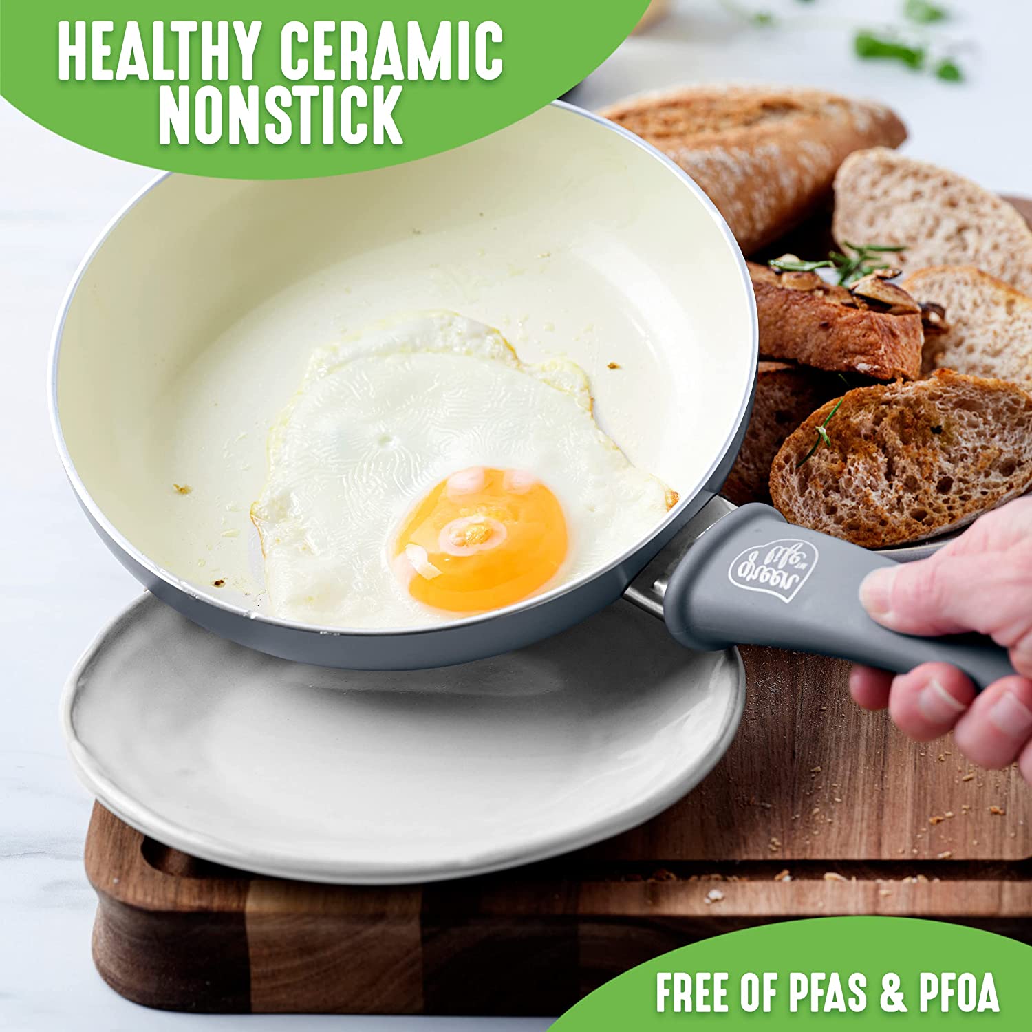 Ceramic non-stick 12-piece pan set