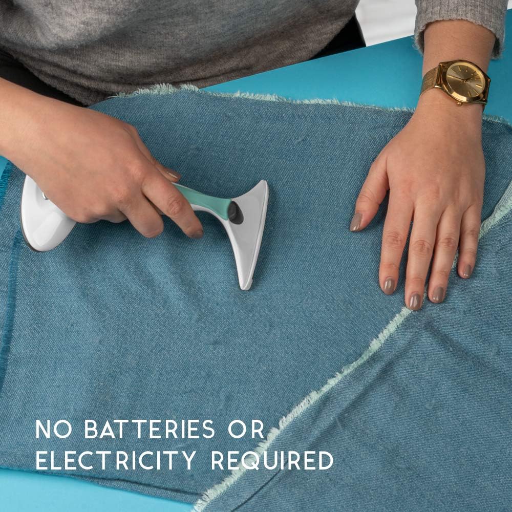 GLEENER Battery-Free Fabric Shaver & Lint Brush | Ultimate Fuzz Remover | Adjustable Depiller Lint Remover for Clothing & Furniture (Slate Blue)