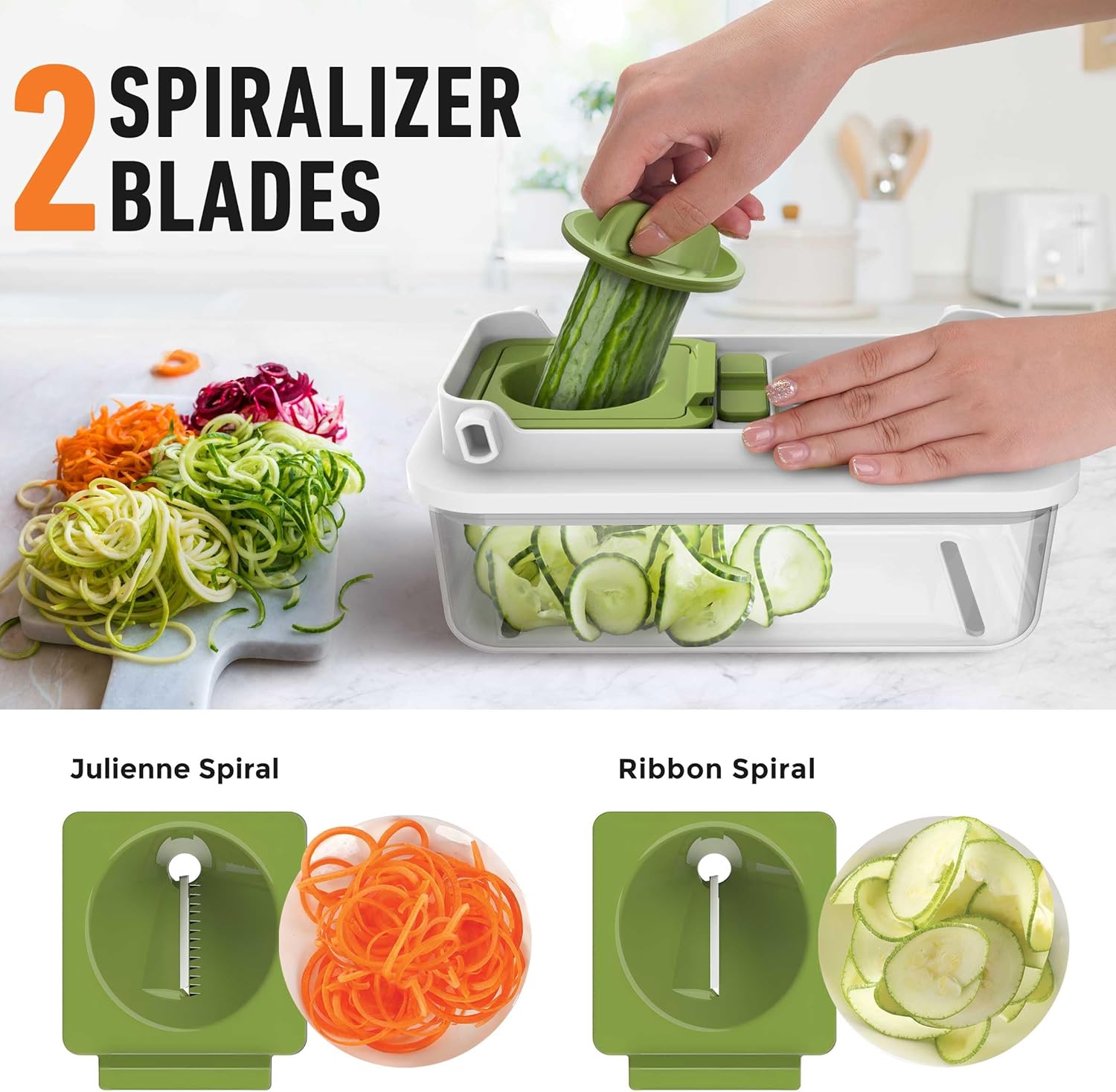 Mueller Pro-Series 10-in-1, 8 Blade Vegetable Chopper, Onion Mincer, Cutter, Dicer, Egg Slicer with Container, French Fry Cutter, Potato Slicer, Home Essentials & Kitchen Gadgets, Salad Chopper