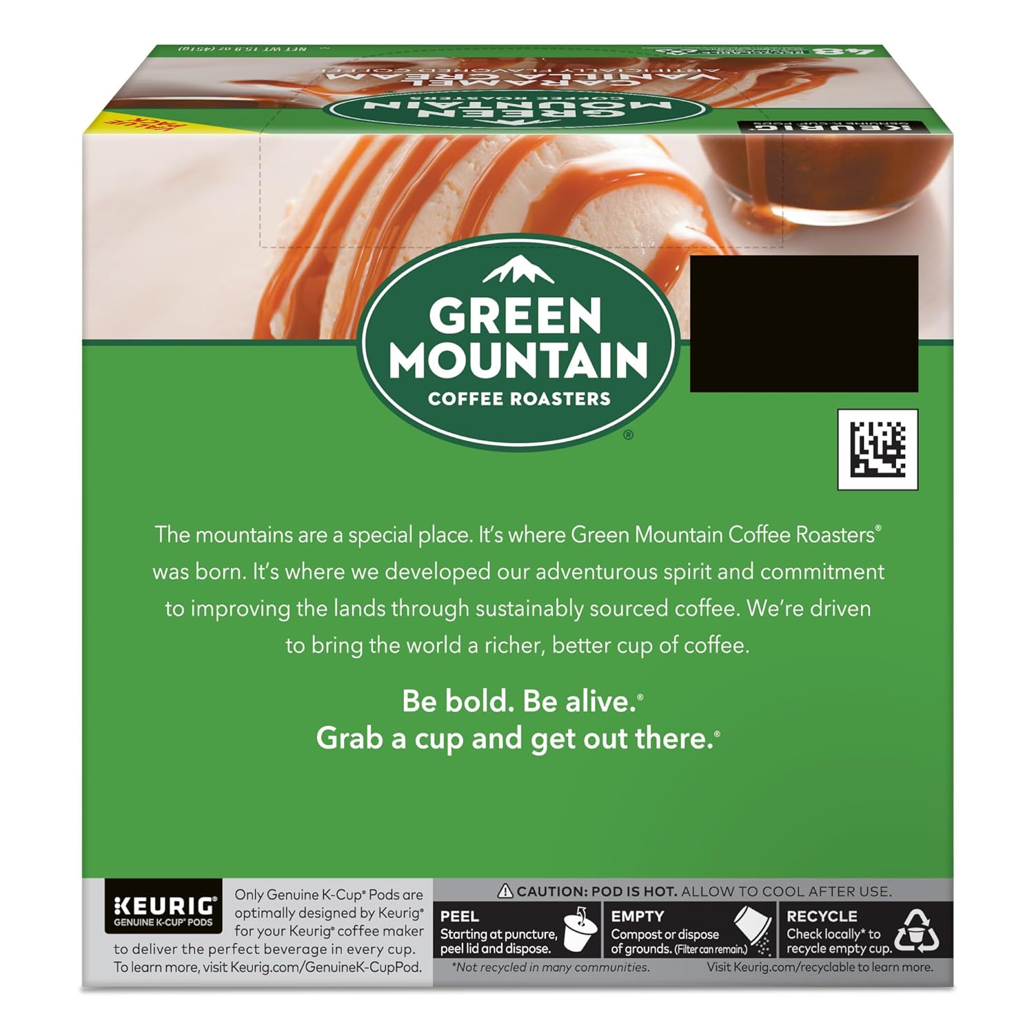 Green Mountain Coffee Roasters Caramel Vanilla Cream Keurig Single-Serve K-Cup pods, Light Roast Coffee, 72 Count (6 Packs of 12)