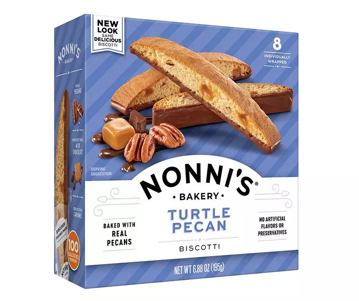 Nonni’s Turtle Pecan Biscotti 8 ct Box