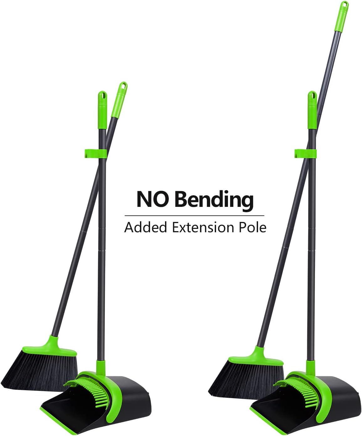 Broom and Dustpan, Broom and Dustpan Set for Home, Long Handle Broom with Dustpan, Broom and Dustpan Combo for Office Home Kitchen Lobby Floor Use Dustpan and Broom Set