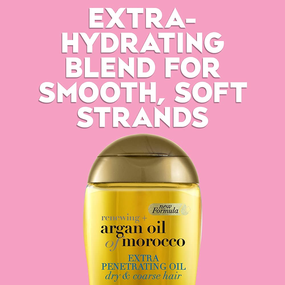 OGX Extra Strength Argan Oil Hair Treatment, 3.3 fl oz - Deep Moisturizing Serum for Dry, Damaged & Coarse Hair, Paraben & Sulfate-Free