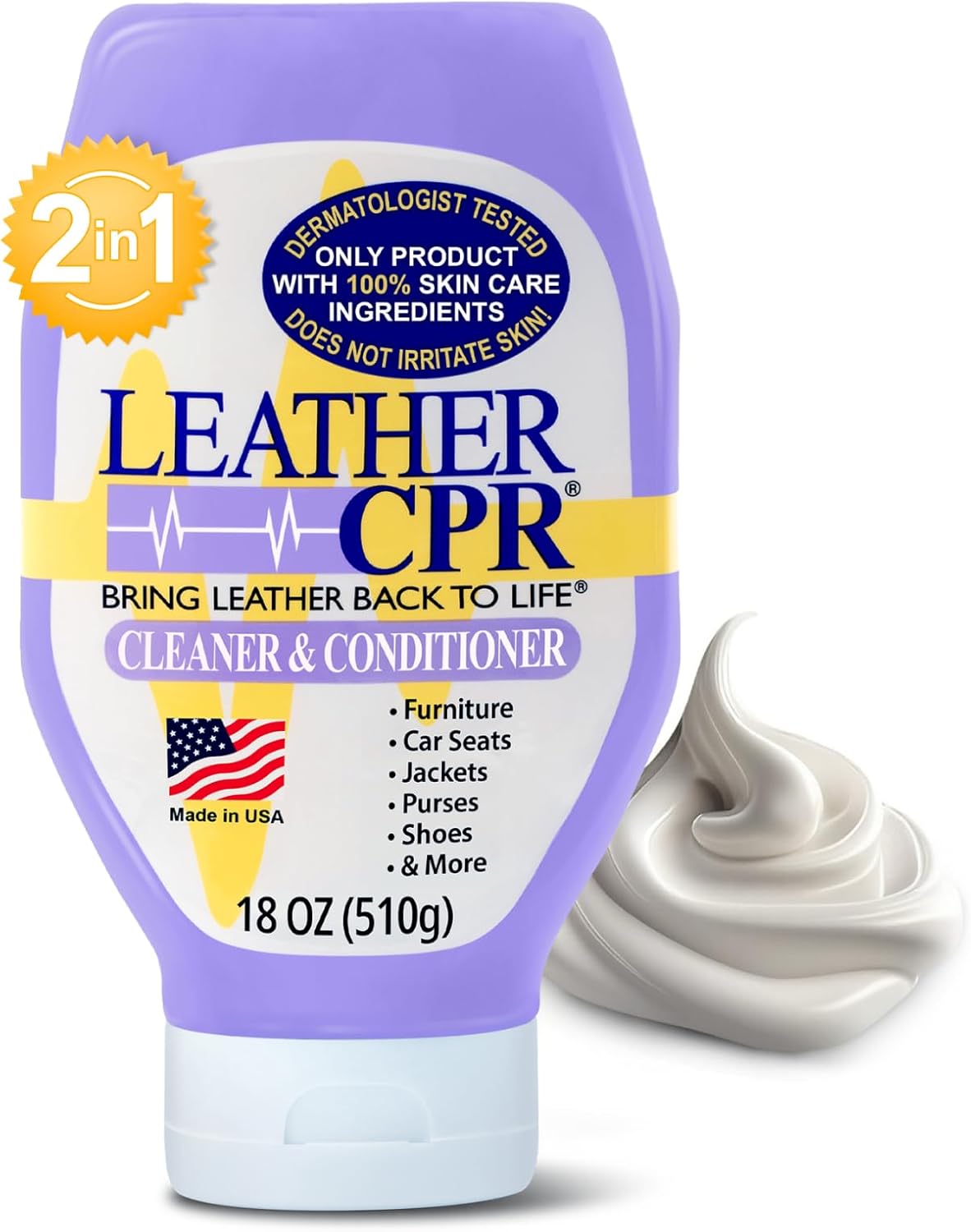 Leather CPR Leather Cleaner And Conditioner For Furniture, Car Interiors, And Leather Products, No-Fade Leather Couch Cleaner With Protectants, Non-Toxic Leather Couch Cleaner And Leather Protector