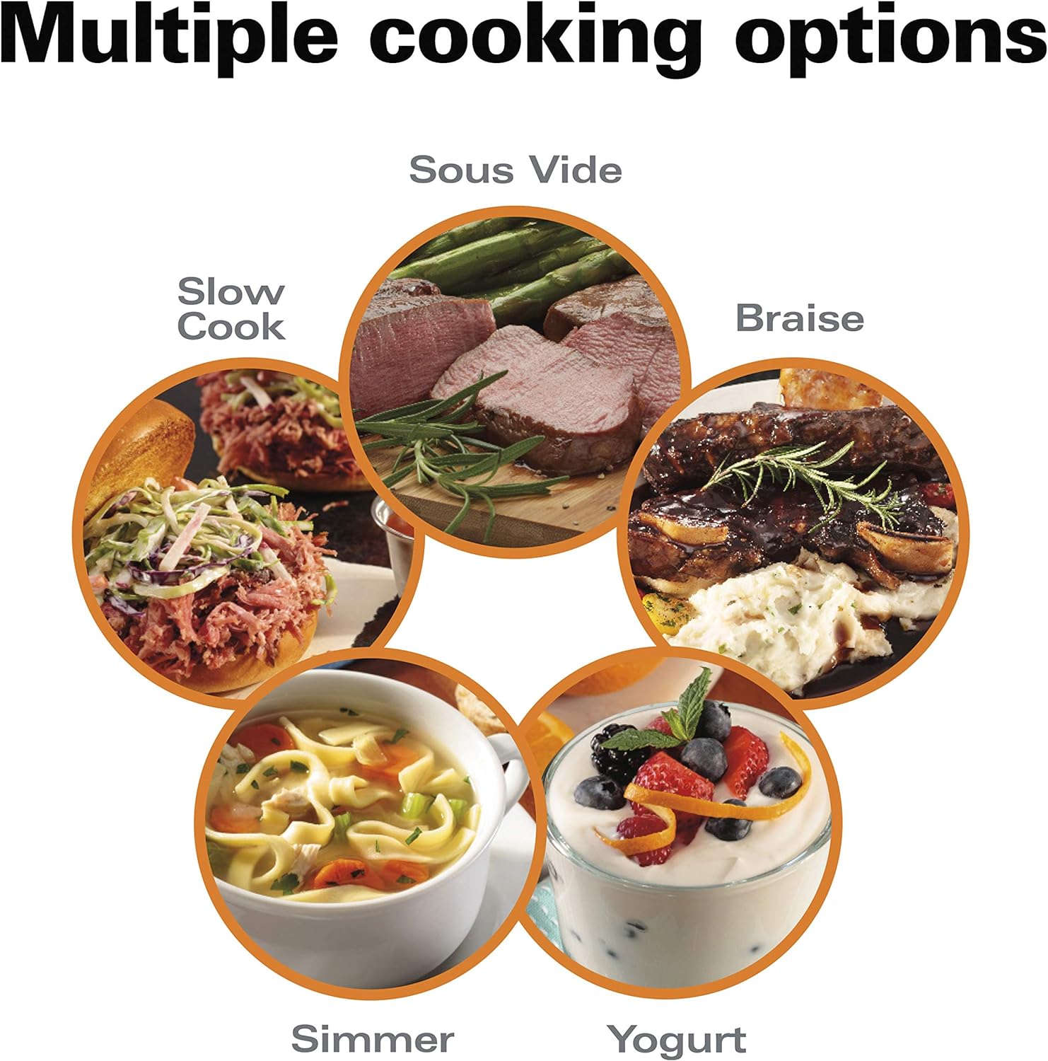 Hamilton Beach Portable 6 Quart Set & Forget Digital Programmable Slow Cooker with Lid Lock, Temperature Probe, Dishwasher Safe Crock & Lid, Black Stainless (33866)