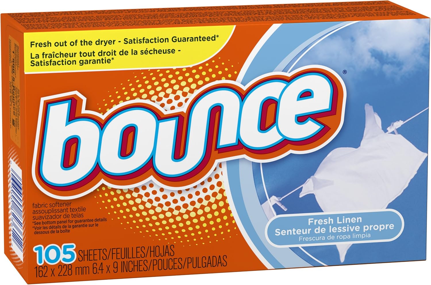 Bounce Dryer Sheets Laundry Fabric Softener, Fresh Linen Scent, 240 Count