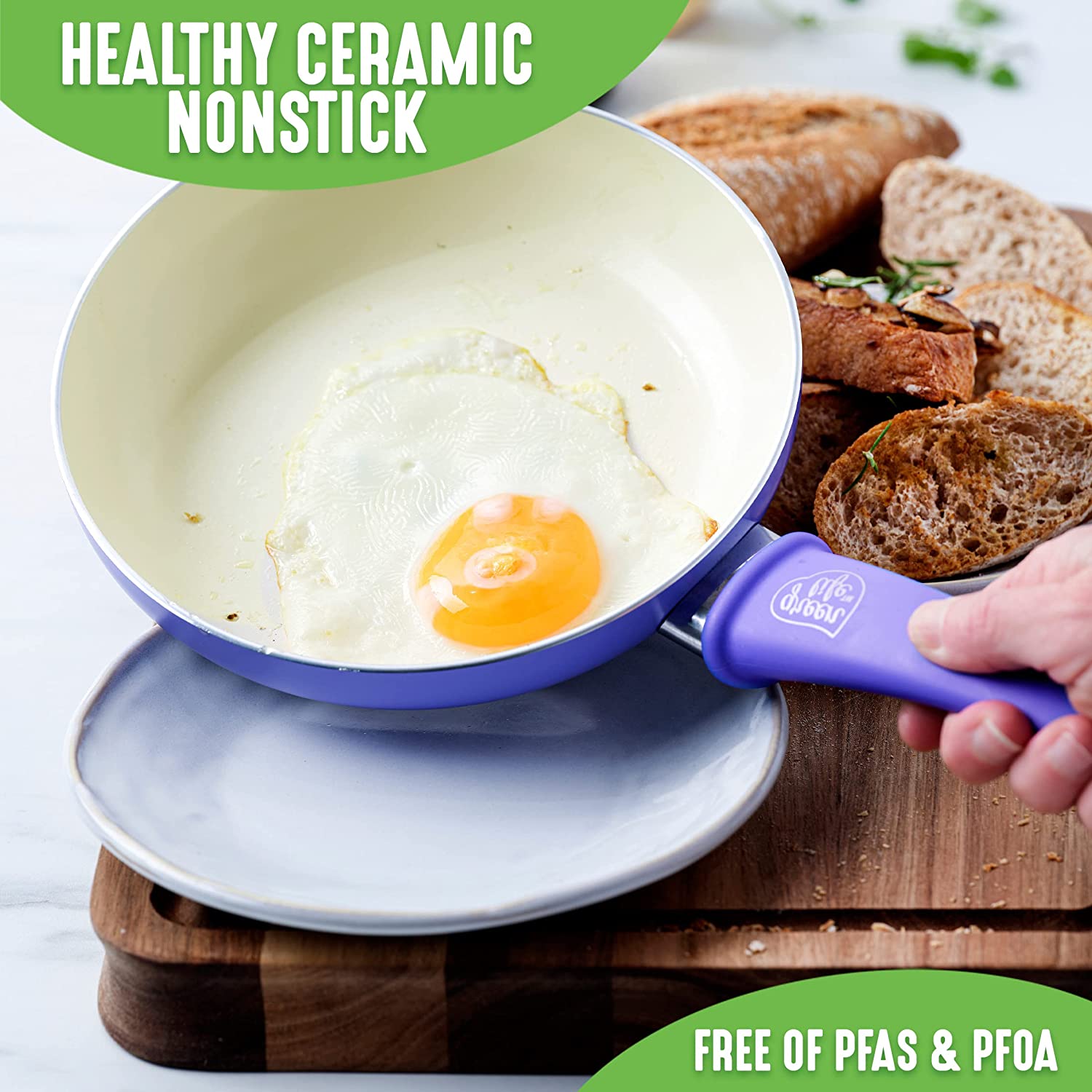 Ceramic non-stick 12-piece pan set