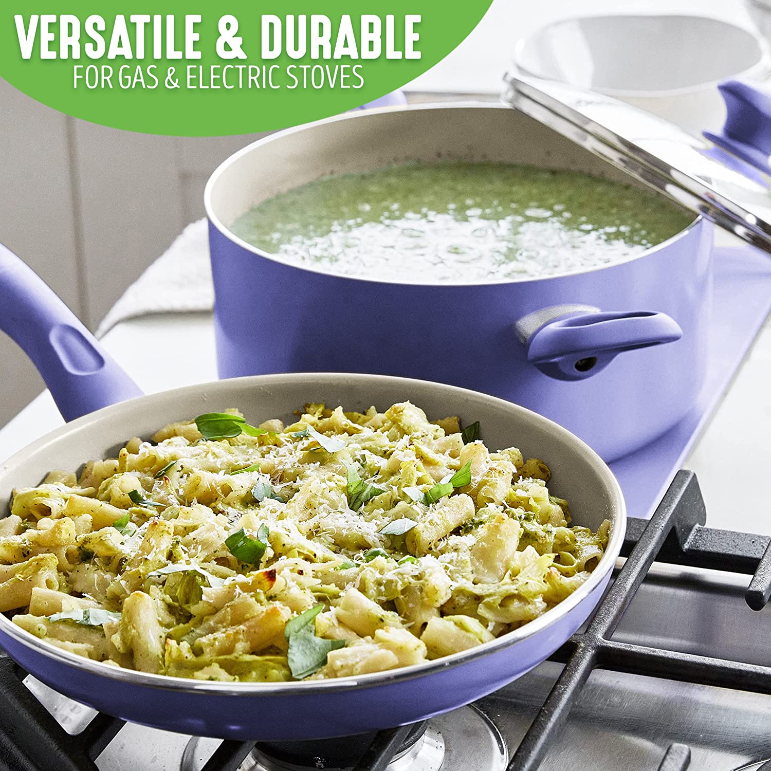 Ceramic non-stick 12-piece pan set