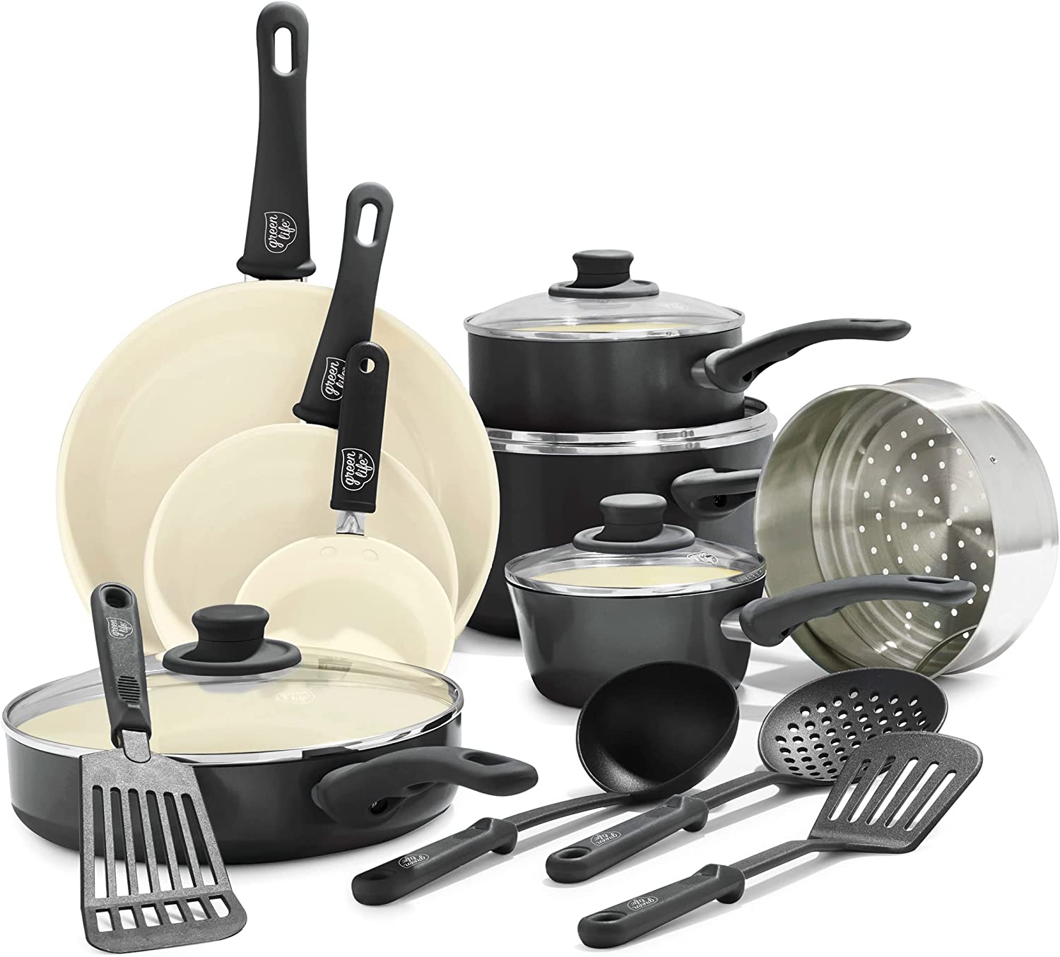 Ceramic non-stick 12-piece pan set