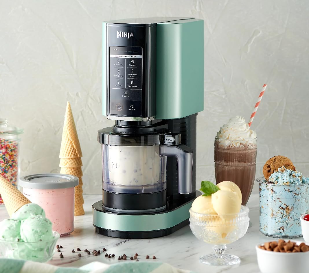 SharkNinja NC301 CREAMi 7-In-1 Ice Cream Maker with 7 Custom Frozen Treat Modes and Easy 3-Step Treat Preparation (Cloud Silver, Renewed)