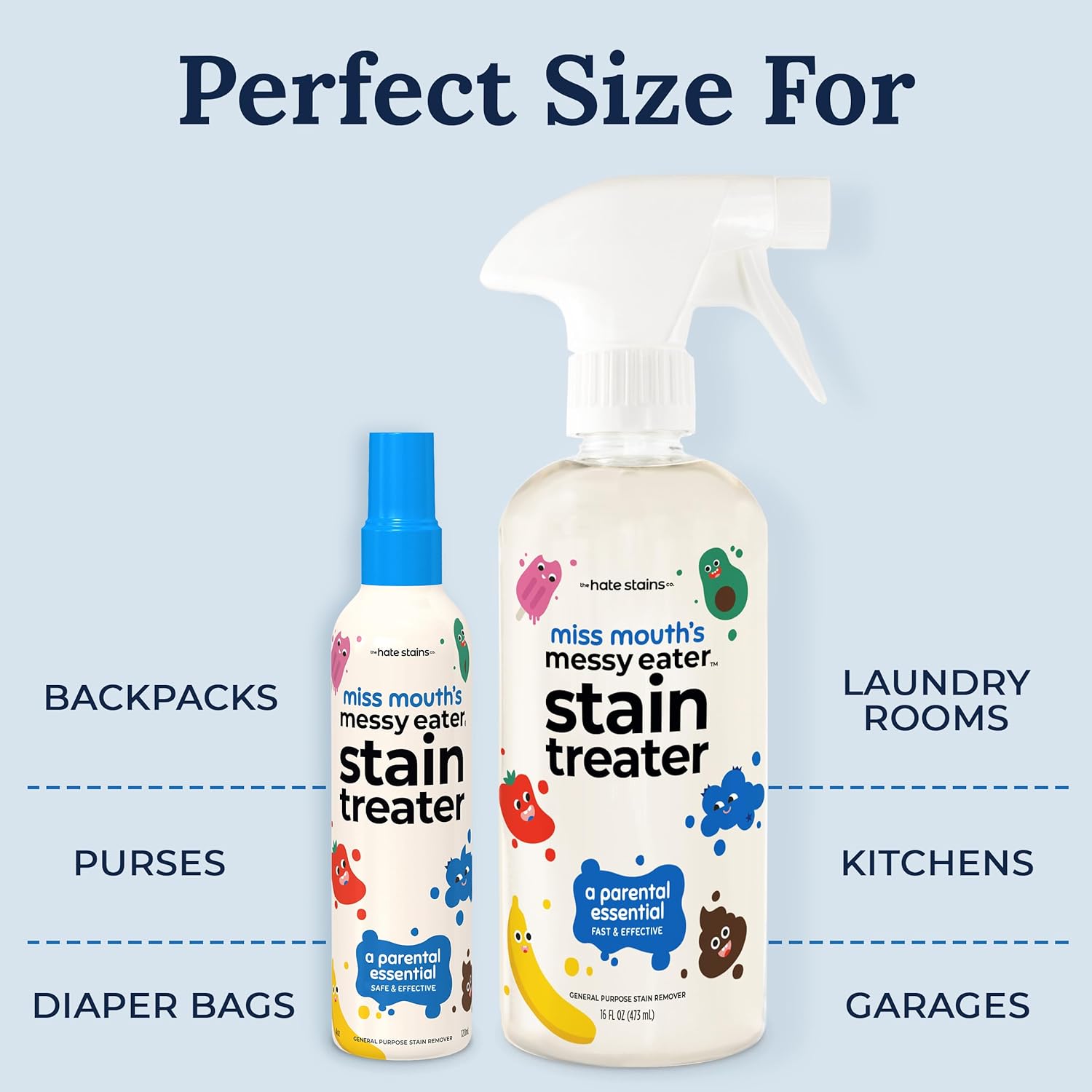 Miss Mouth's Messy Eater Stain Treater Spray - 4oz Stain Remover - Newborn & Baby Essentials - No Dry Cleaning Food, Grease, Coffee Off Laundry, Underwear, Fabric