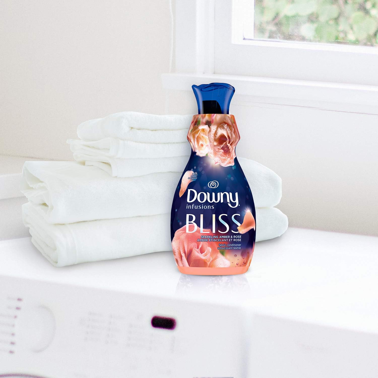 Downy Infusions Laundry Fabric Softener Liquid, CALM, Lavender and Vanilla Bean Scent, 56 fl oz (Pack of 2)